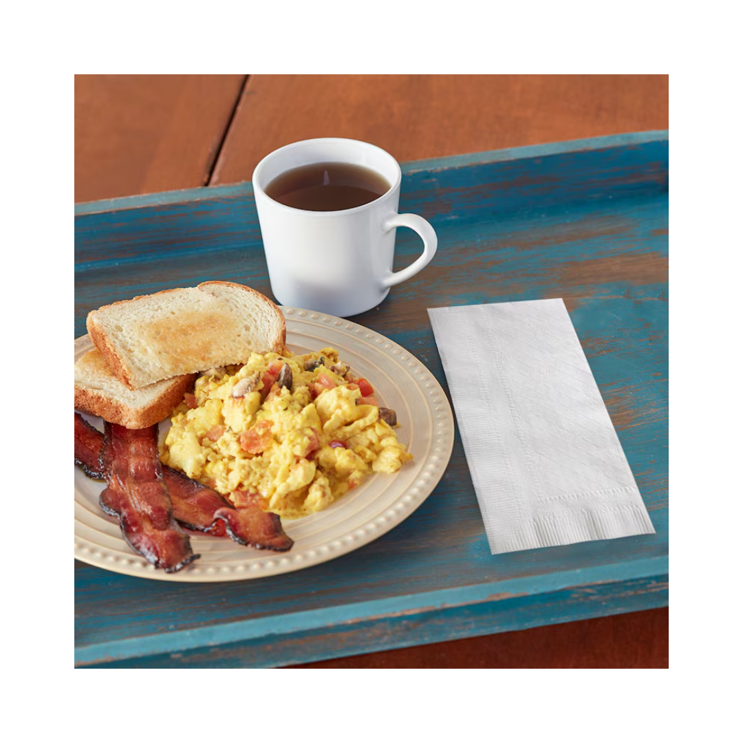Tork® Universal Quality 1/8 Fold Dinner Napkin – White, 14.9" x 17", 1 Ply