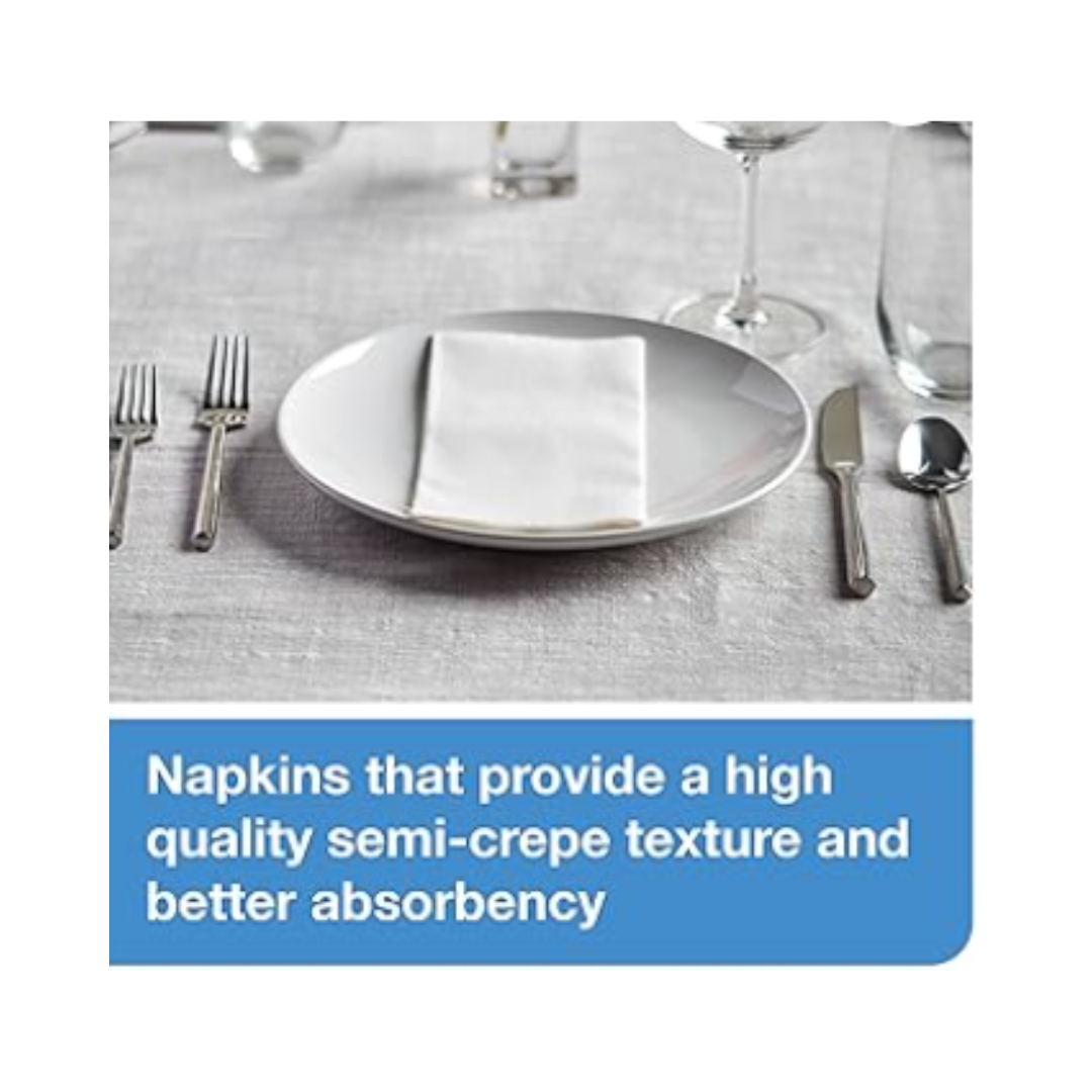 Tork® Universal Quality 1/8 Fold Dinner Napkin – White, 14.9" x 17", 1 Ply