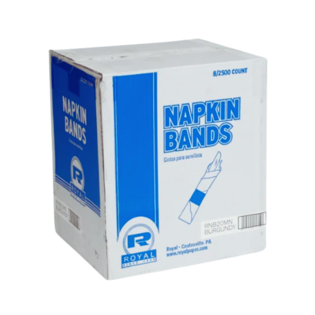 Royal® Napkin Bands – Burgundy, 1.5" x 4.25", Bond Paper