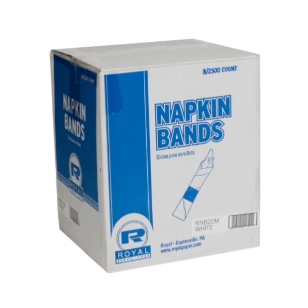 Royal® Napkin Bands – White, 1.5" x 4.25", Bond Paper