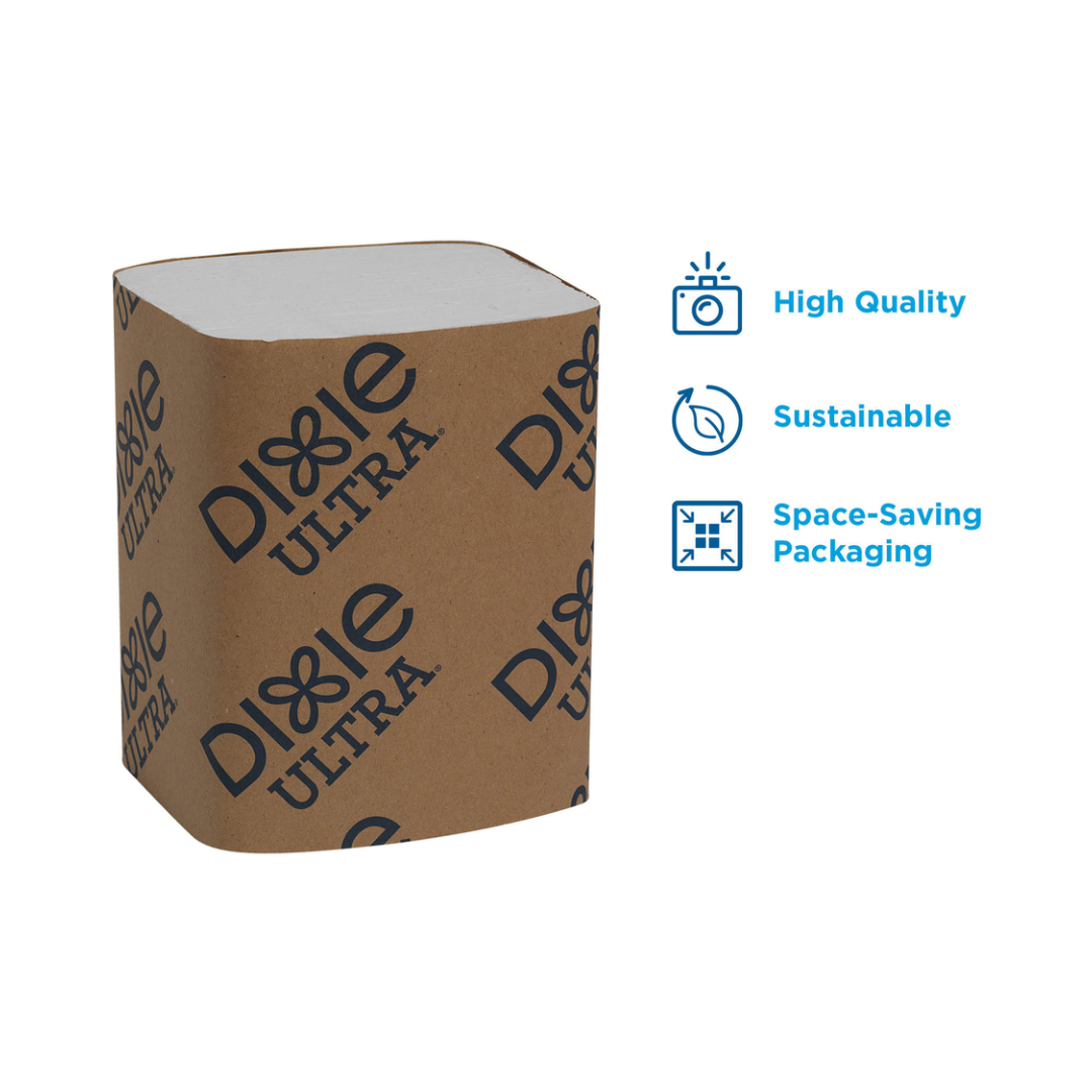 Dixie® Ultra® Interfold 2-Ply Napkin Dispenser Refill – White, 6.5" x 9.85"