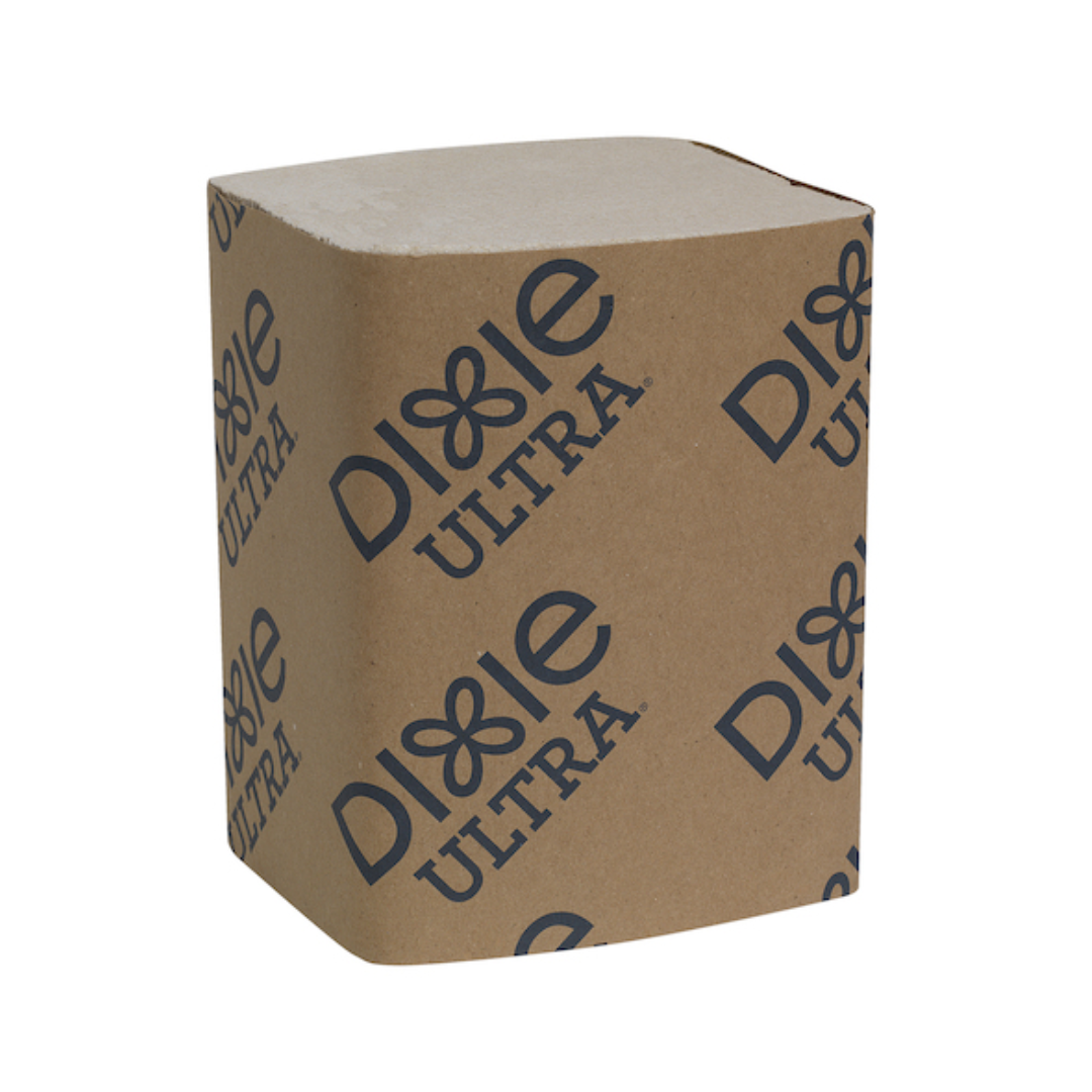 Dixie® Ultra® Interfold 2‑Ply Napkin Dispenser Refill – Brown, 9 7/8" x 6 1/2"