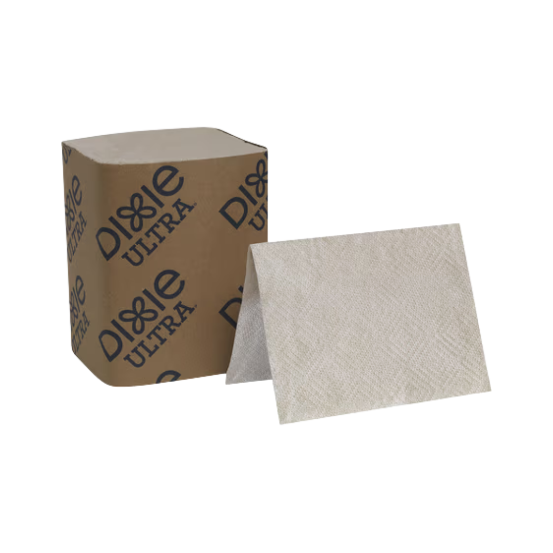 Dixie® Ultra® Interfold 2‑Ply Napkin Dispenser Refill – Brown, 9 7/8" x 6 1/2"