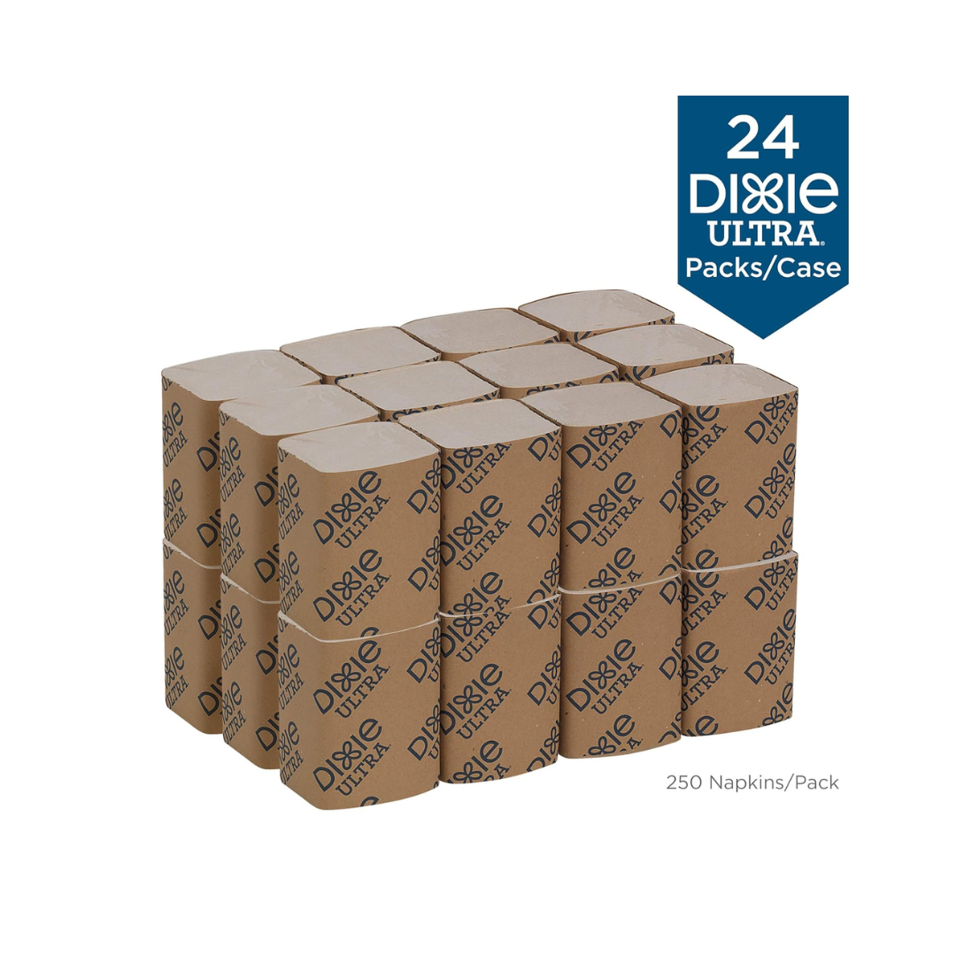 Dixie® Ultra® Interfold 2‑Ply Napkin Dispenser Refill – Brown, 9 7/8" x 6 1/2"