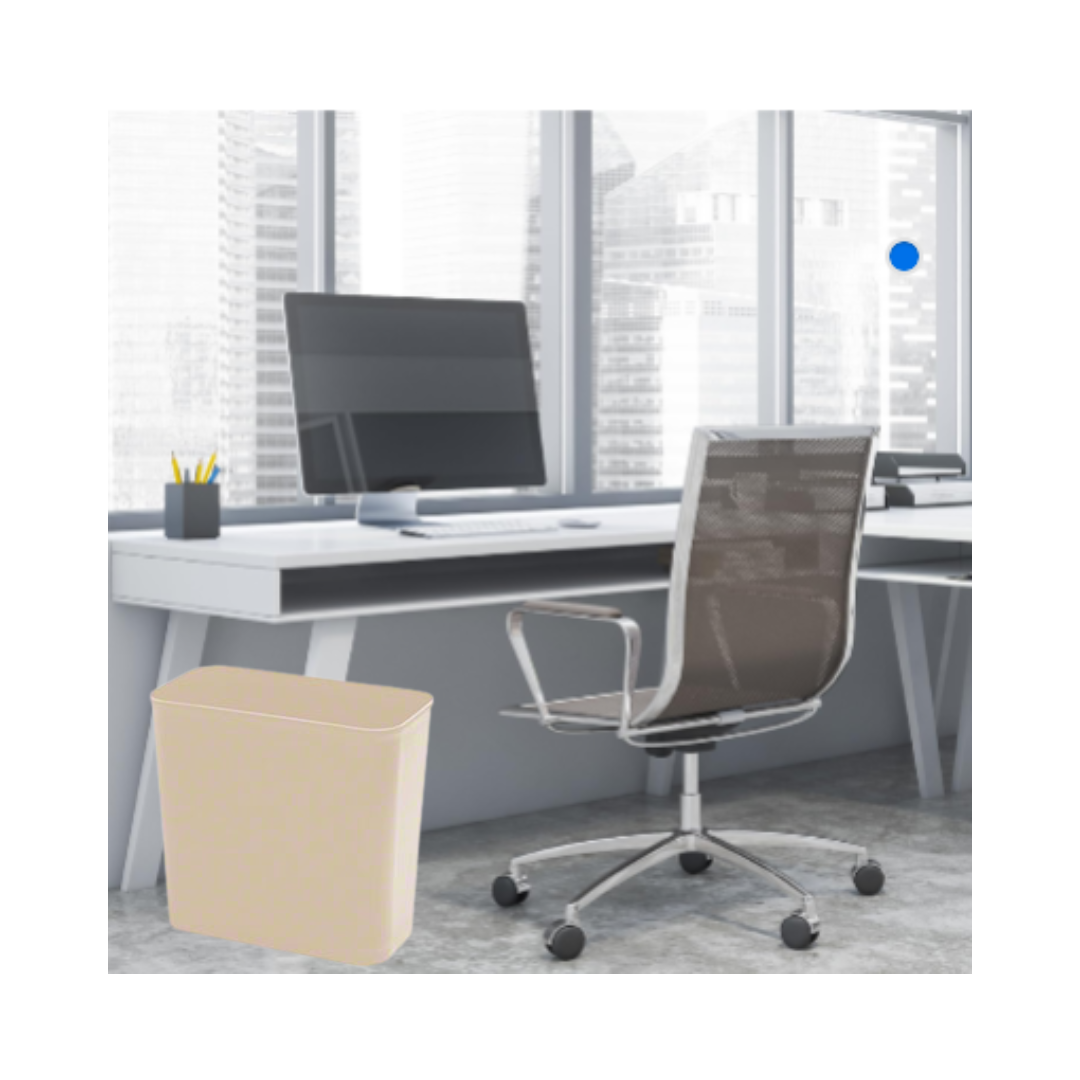 Continental® UL Classified Rectangular Wastebaskets – Fire-Resistant, Sand, 14 Qt & 27 5/8 Qt