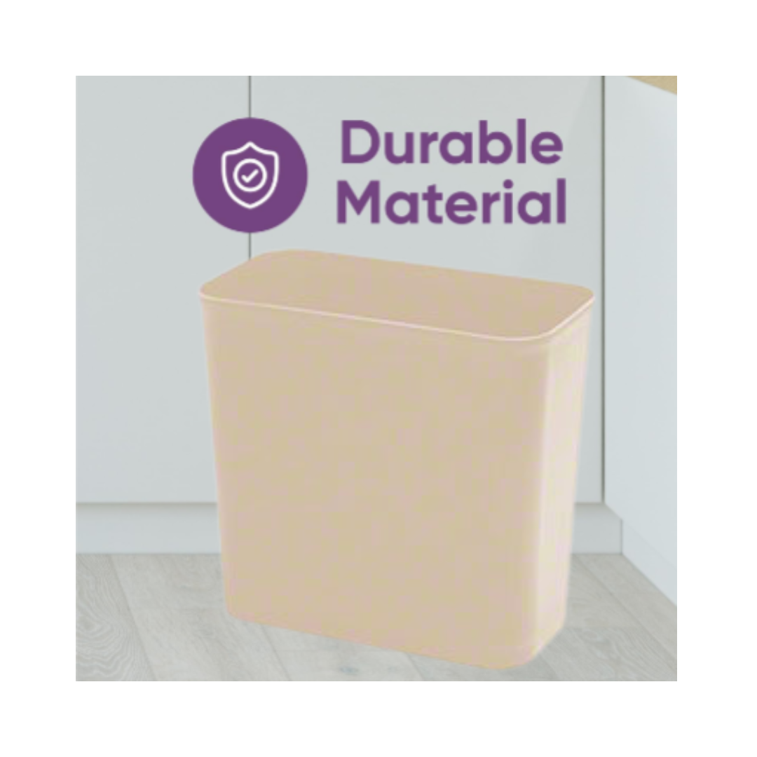 Continental® UL Classified Rectangular Wastebaskets – Fire-Resistant, Sand, 14 Qt & 27 5/8 Qt