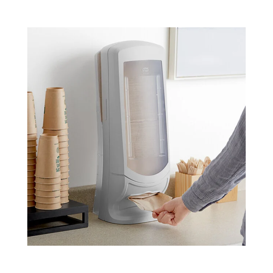 Tork® Signature Xpressnap® Stand Napkin Dispenser – Gray, N4 System, 24.5" × 9.3" × 9.3"