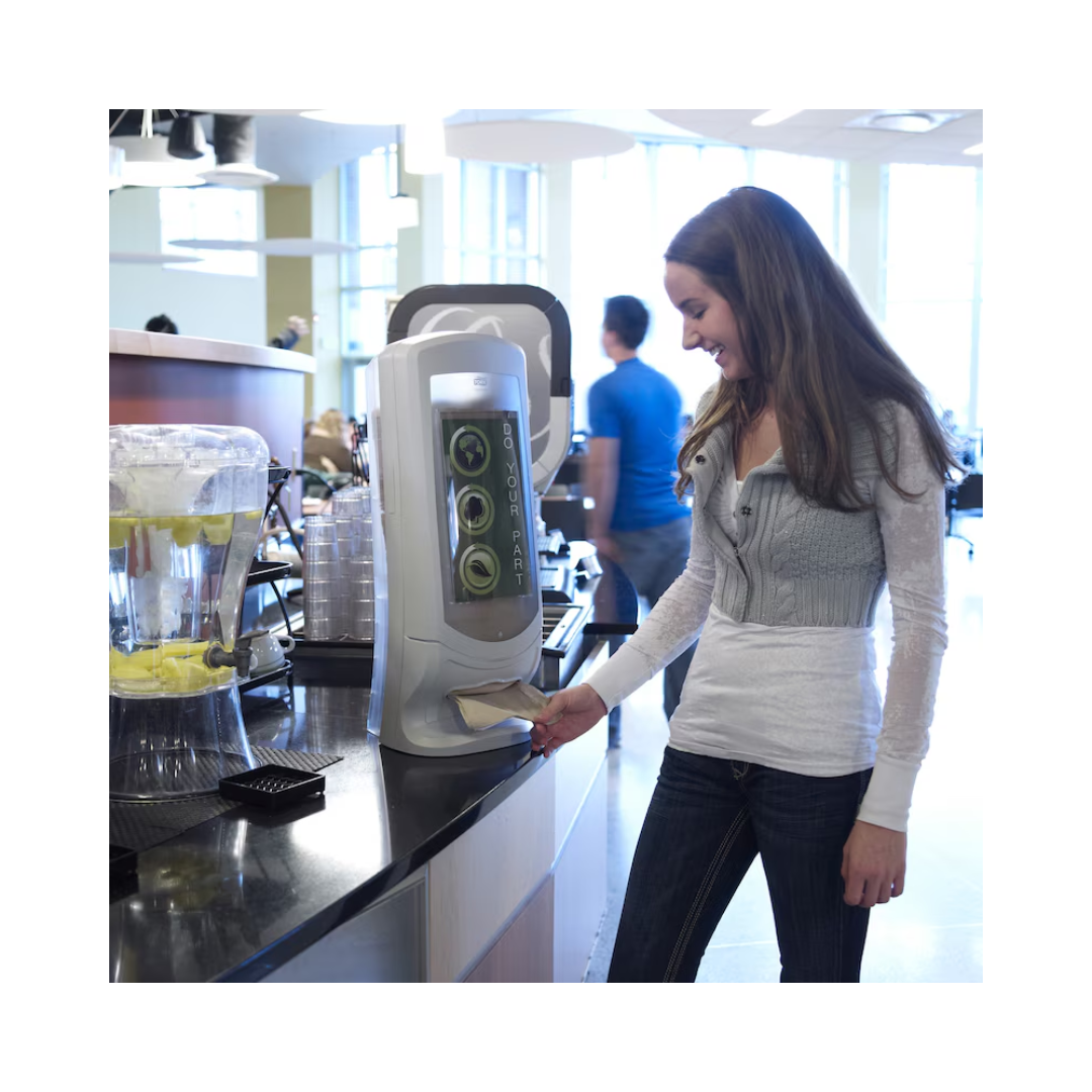 Tork® Signature Xpressnap® Stand Napkin Dispenser – Gray, N4 System, 24.5" × 9.3" × 9.3"
