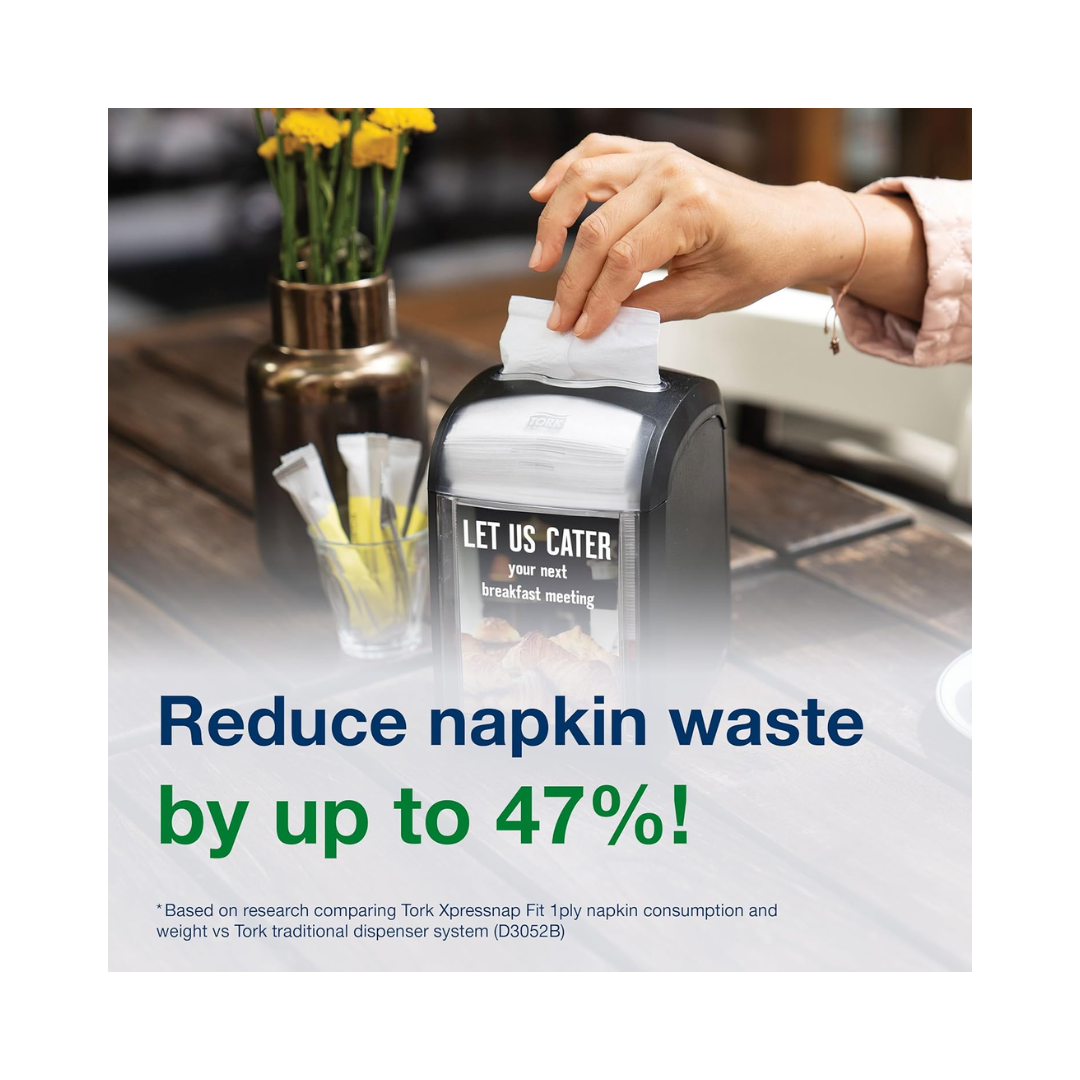 Tork® Signature Xpressnap® Stand Napkin Dispenser – Gray, N4 System, 24.5" × 9.3" × 9.3"