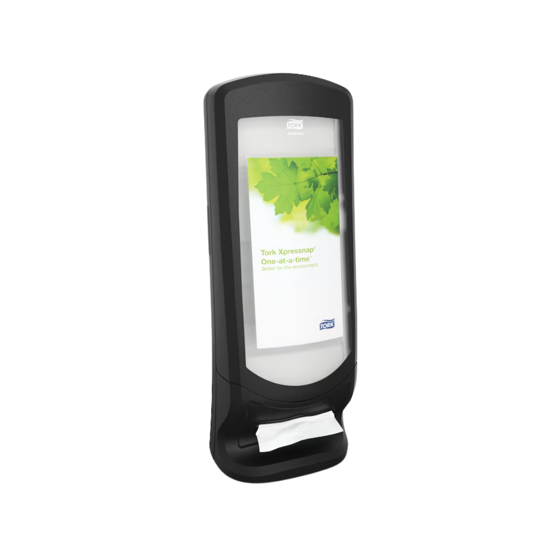 Tork® Signature Xpressnap® Stand Napkin Dispenser – Black, N4 System, 24.5" × 9.3" × 9.3"