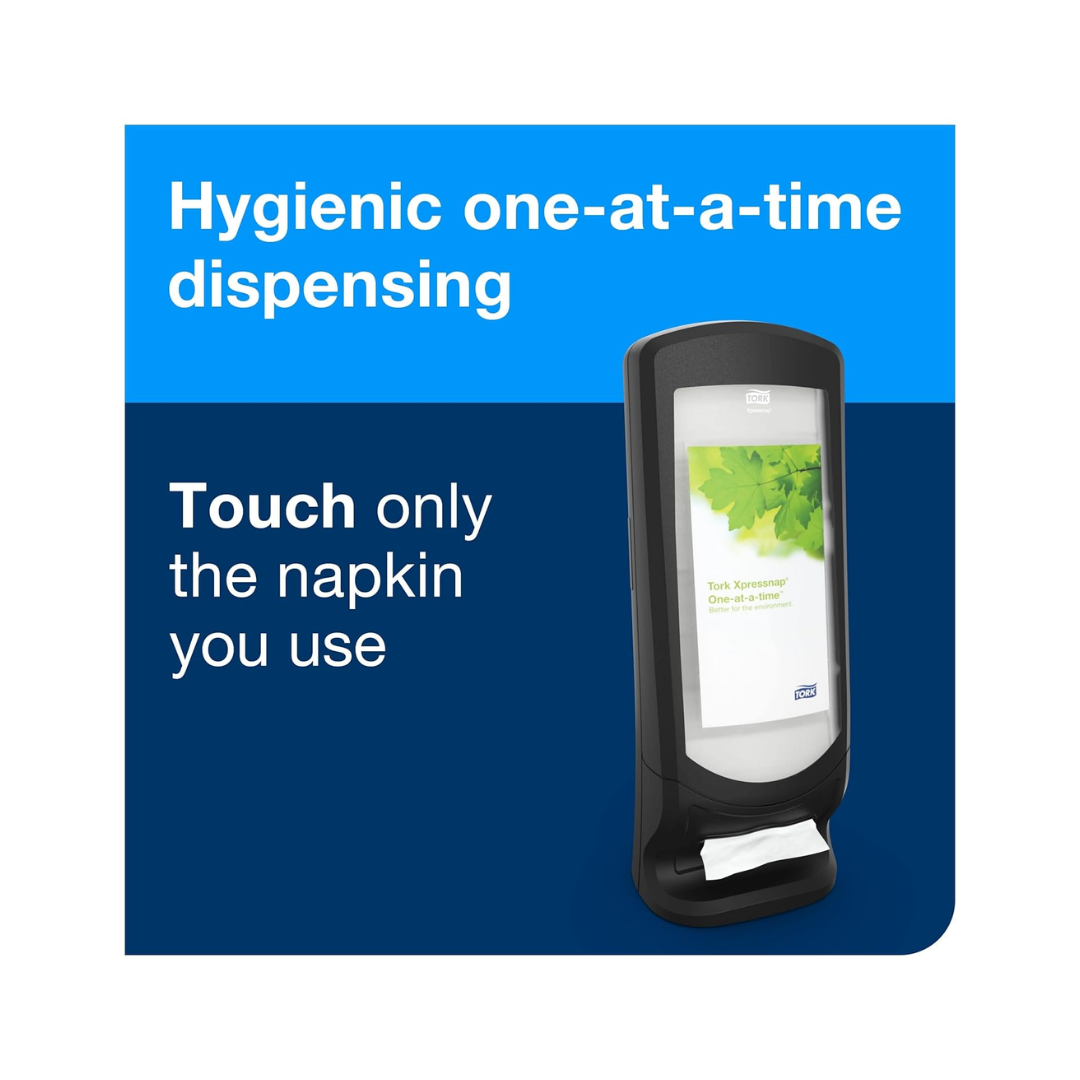 Tork® Signature Xpressnap® Stand Napkin Dispenser – Black, N4 System, 24.5" × 9.3" × 9.3"