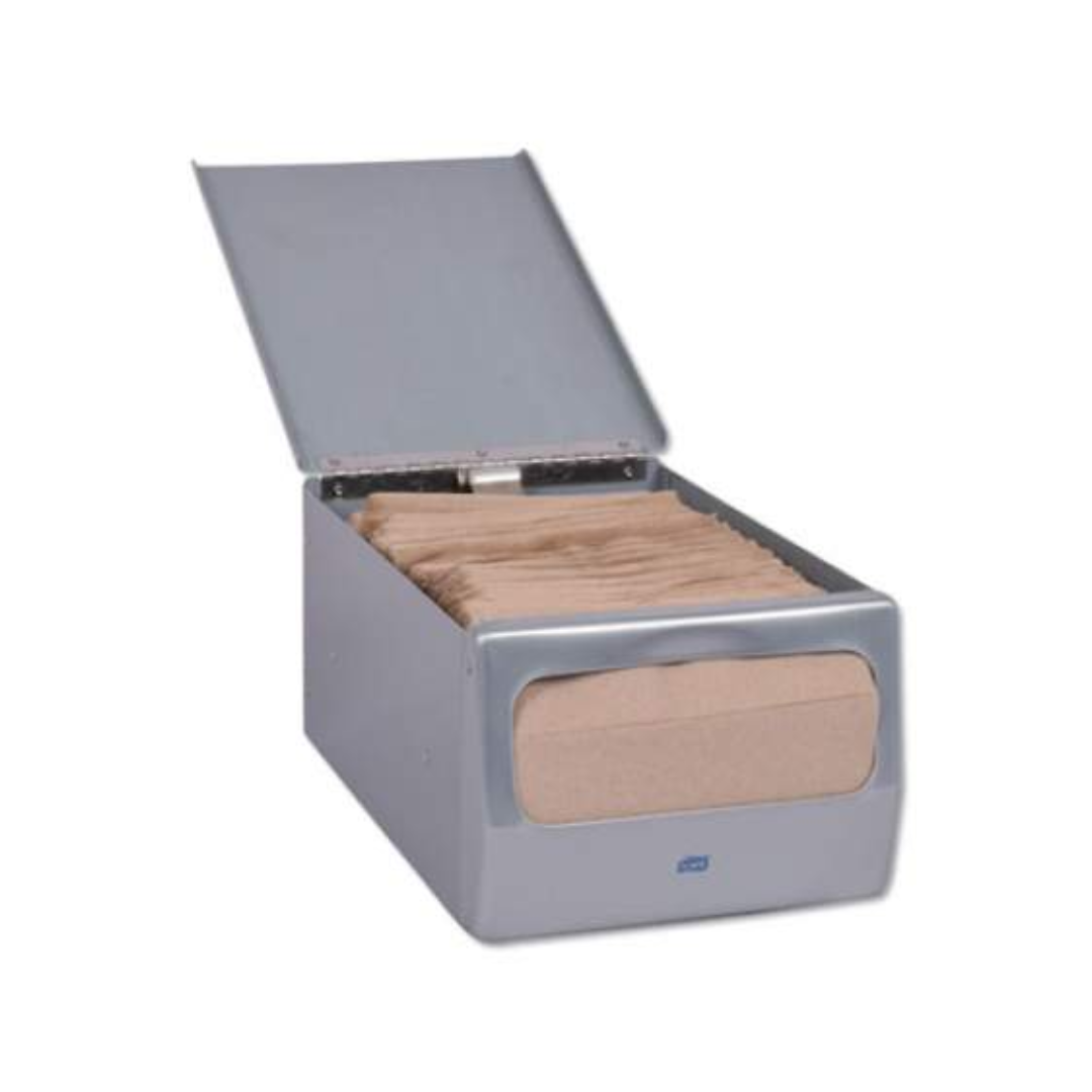 Tork® Napkin Cabinet Dispenser – Brushed Steel, N7 System, 11.8" × 7.6" × 5.6"