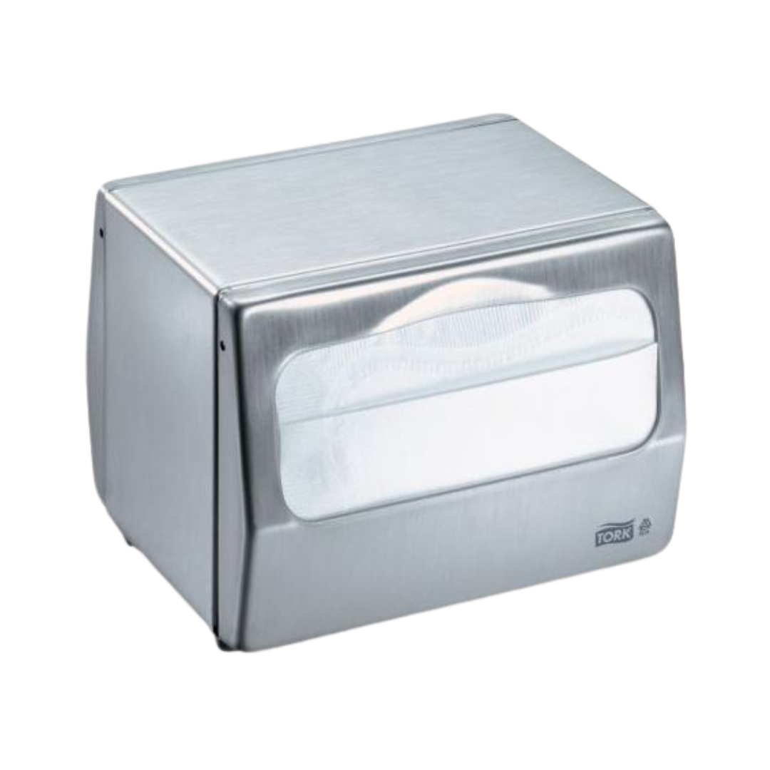 Tork® Napkin Table Dispenser – Brushed Steel, N7 System, 6.3" × 7.5" × 5.6"