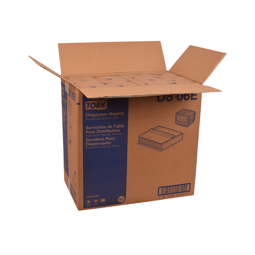 Tork® Advanced Quality Soft Masterfold Dispenser Napkin – 12" x 17", Natural, 1 Ply, N7 System