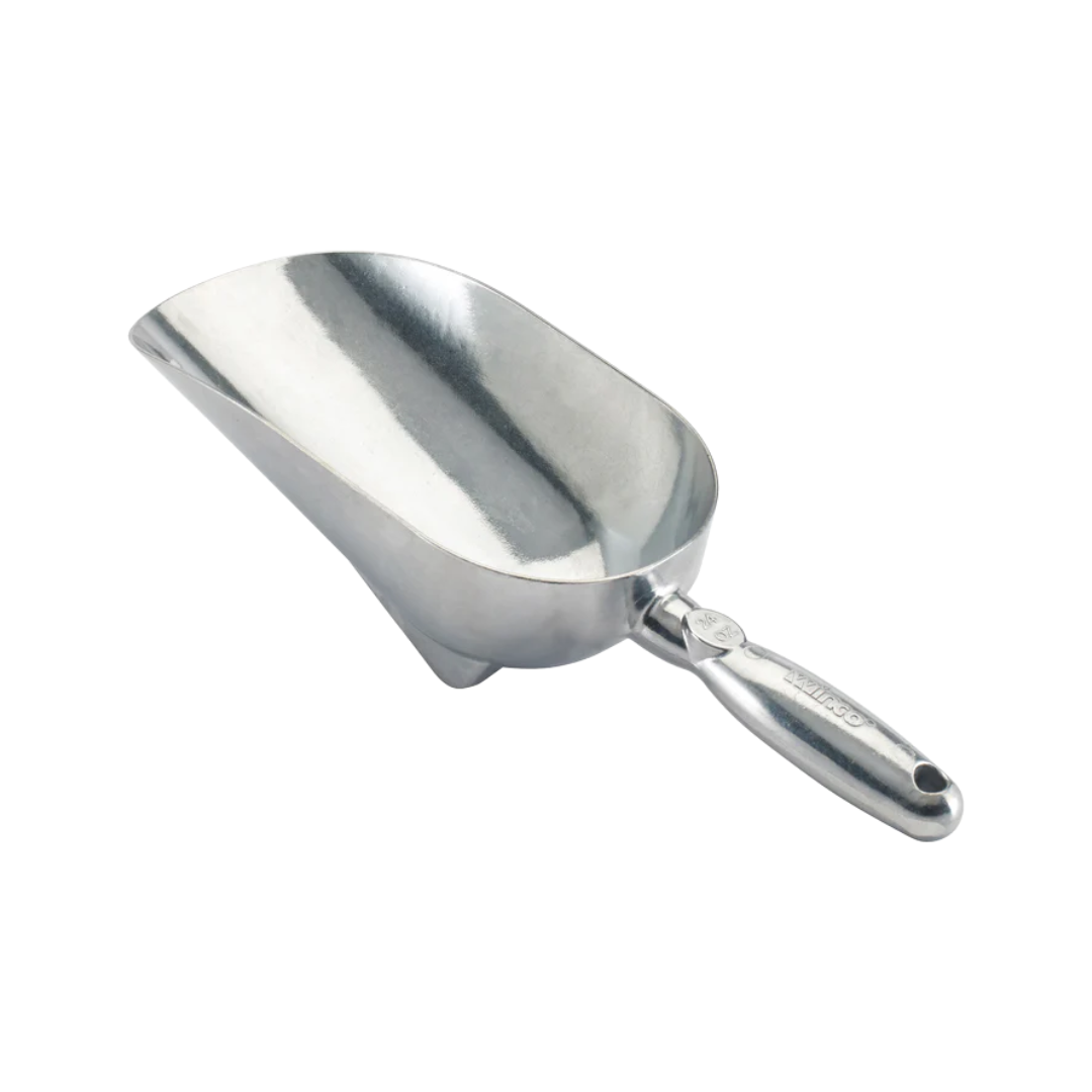 Winco® Aluminum Scoops with Stabilizing Feet – 12 oz. to 85 oz.