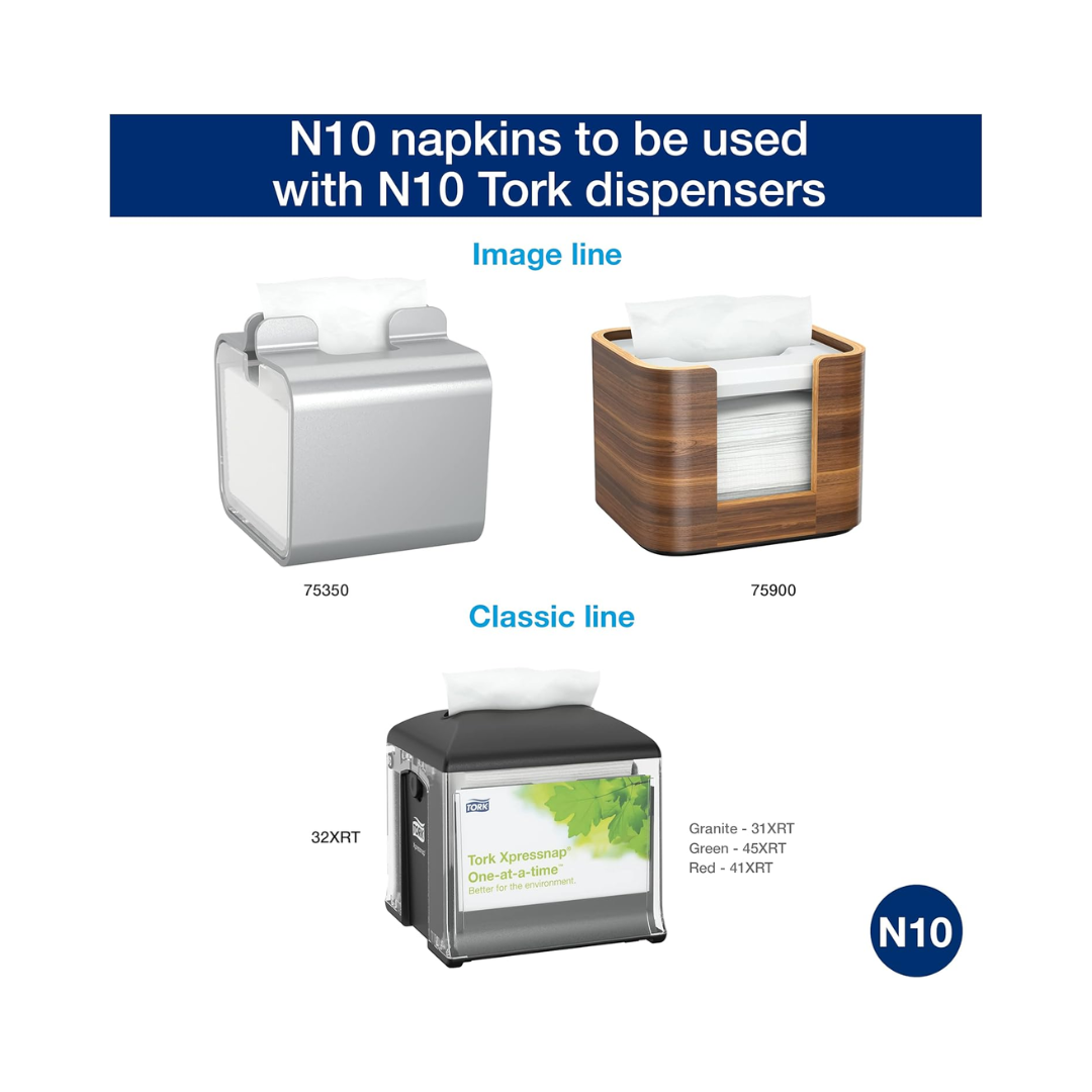 Tork® Universal Quality Xpressnap® Café Dispenser Napkin – Natural, 8.5" x 8.5", 6000 Napkins, 1 Ply, N10 System