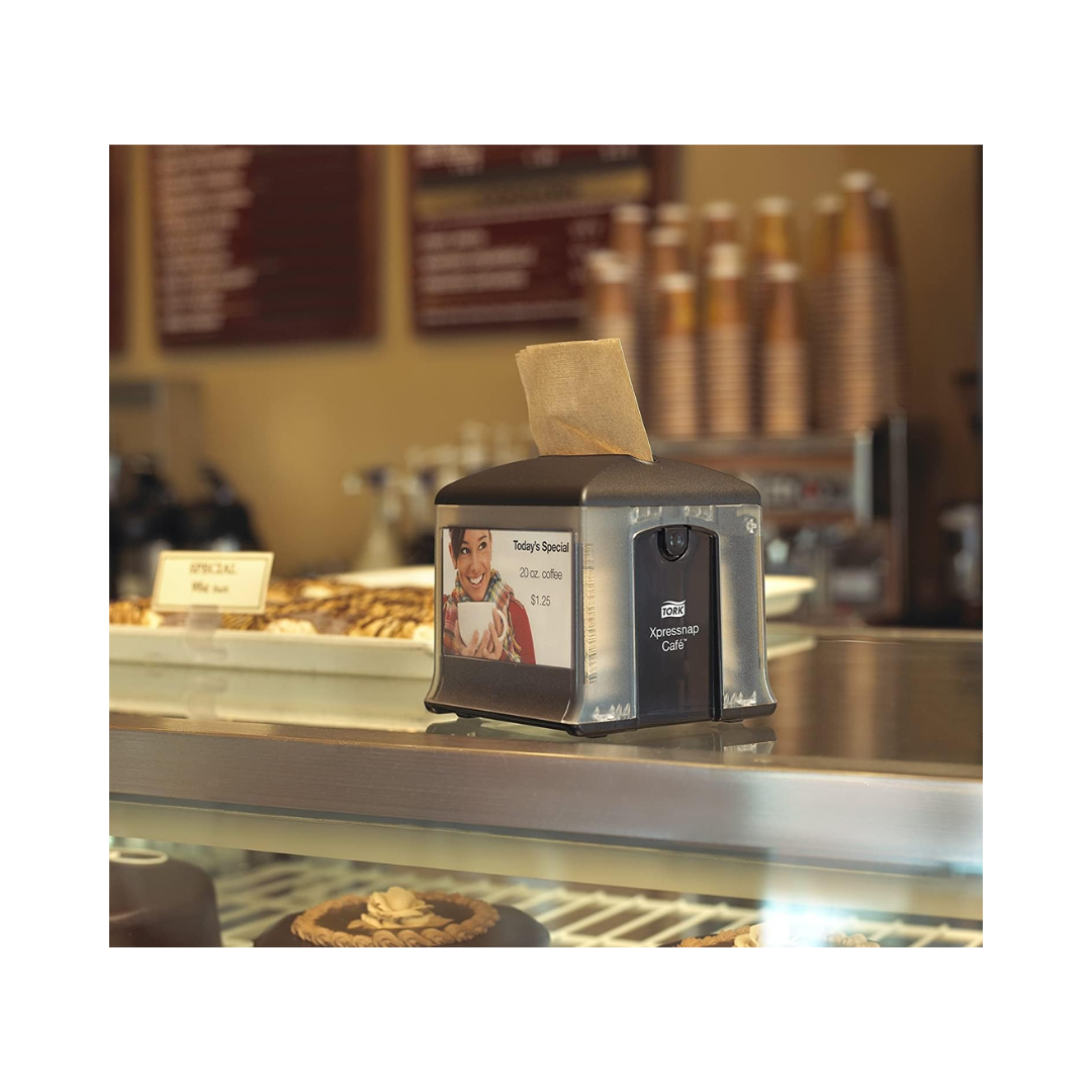Tork® Universal Quality Xpressnap® Café Dispenser Napkin – Natural, 8.5" x 8.5", 6000 Napkins, 1 Ply, N10 System