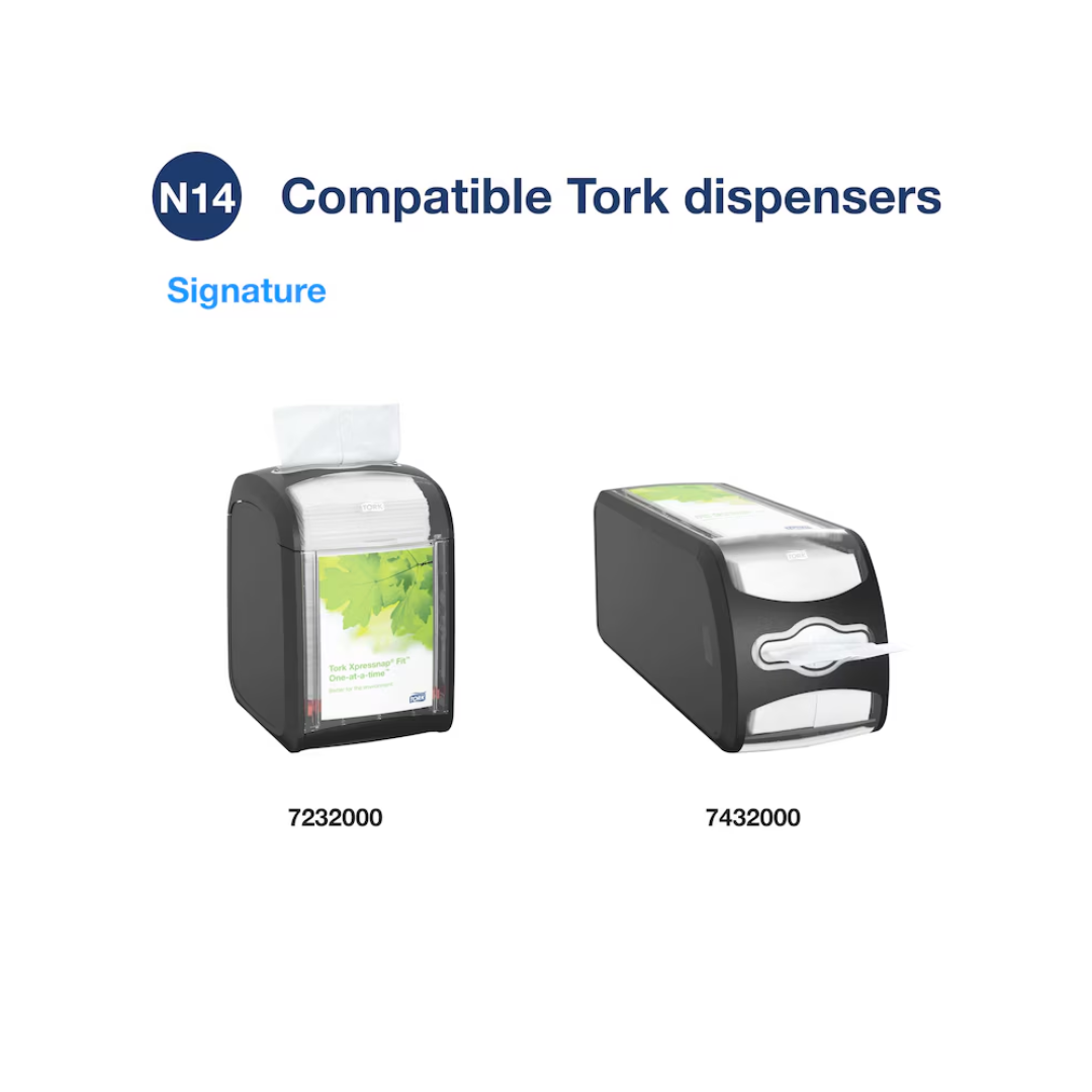 Tork® Xpressnap Fit® Natural Dispenser Napkin – 6.5" x 8.39", N14 System, 2-Ply, Holds 4,320 Napkins