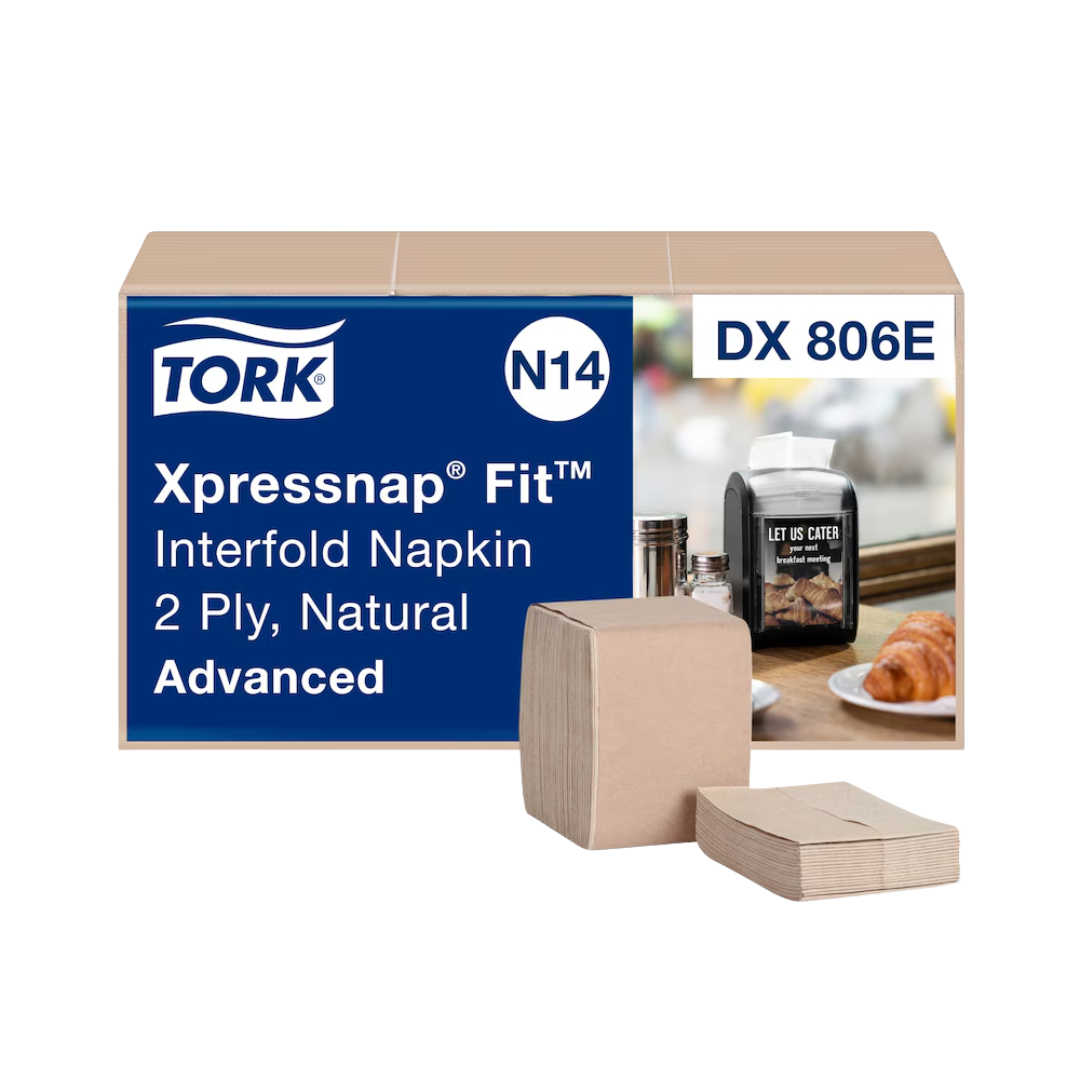 Tork® Xpressnap Fit® Natural Dispenser Napkin – 6.5" x 8.39", N14 System, 2-Ply, Holds 4,320 Napkins