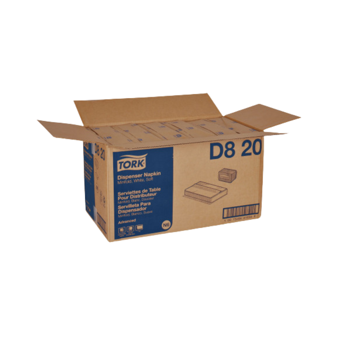 Tork® Advanced Quality 1 Ply Dispenser Napkins – 12" x 13", White, N6 System