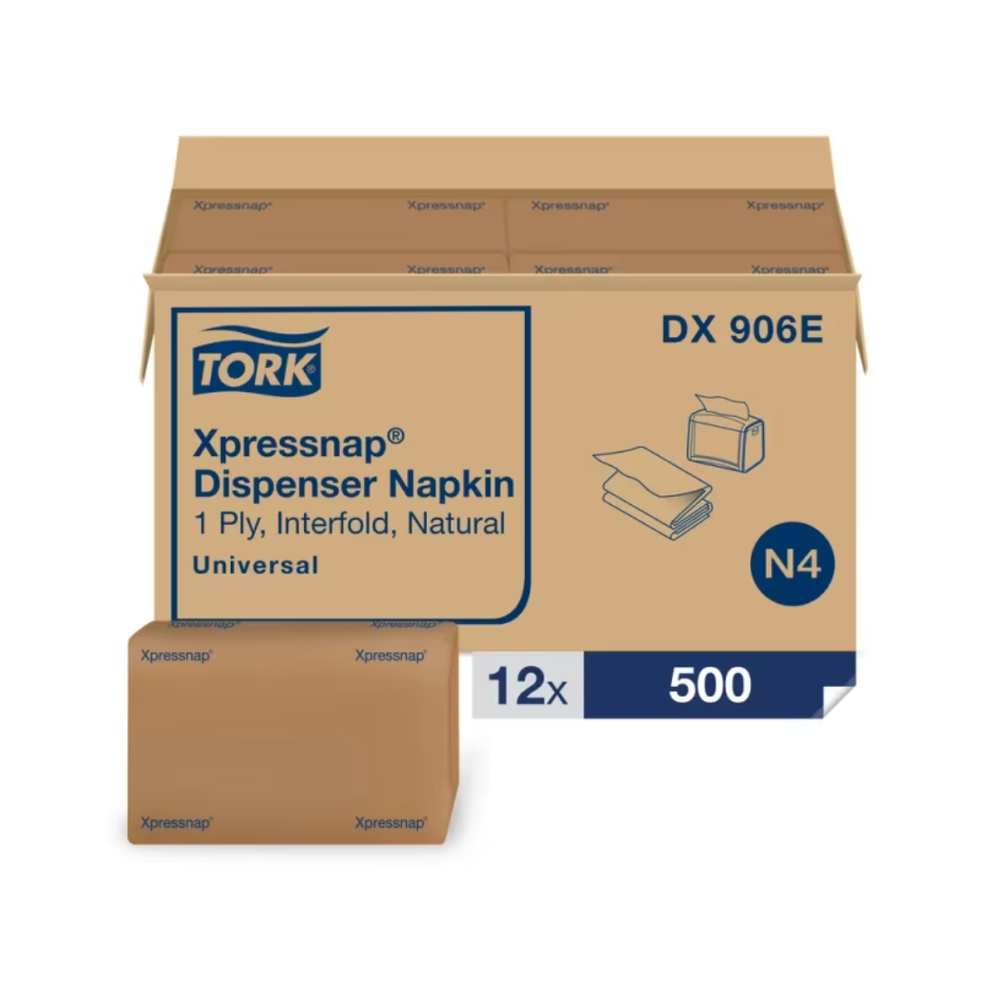 Tork® Xpressnap® Universal Interfold Dispenser Napkin – 8.5" x 13", Natural, N4 System – 6,000 Napkins