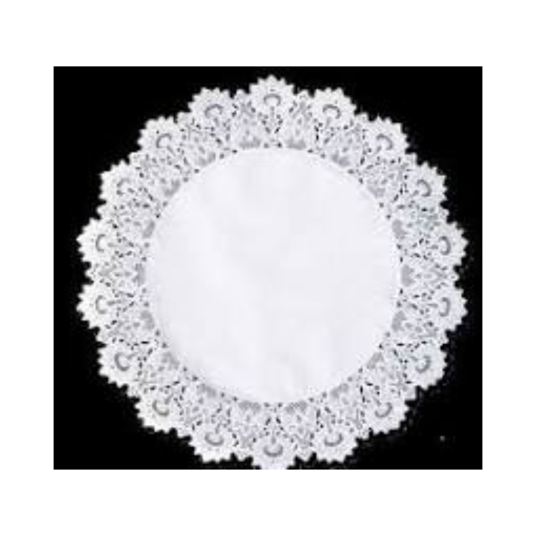 Smith‑Lee Retisella Cake Lace Design Doily – 16", White Paper