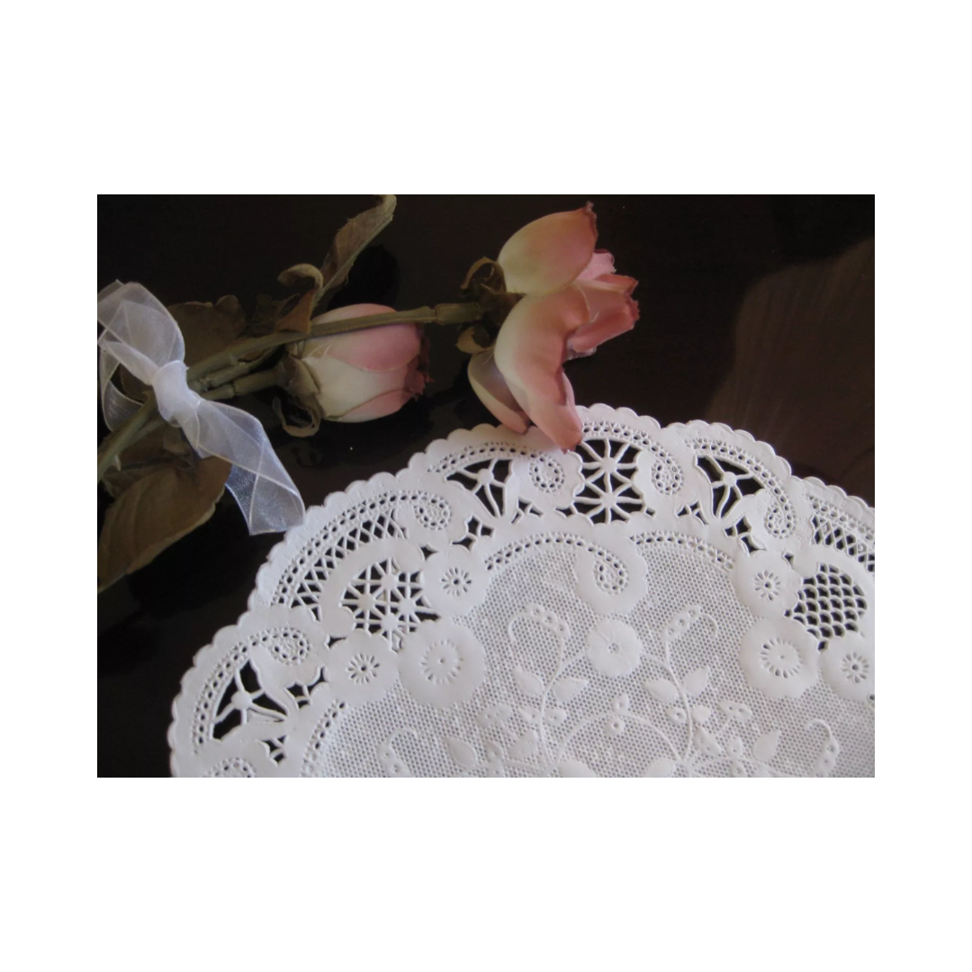 Smith-Lee® French Lace Design Doily – 6" White Paper