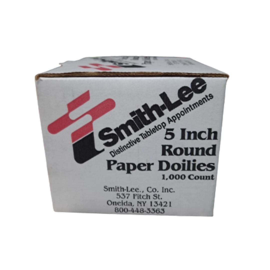Smith-Lee® French Lace Design Doily – 5" White Paper