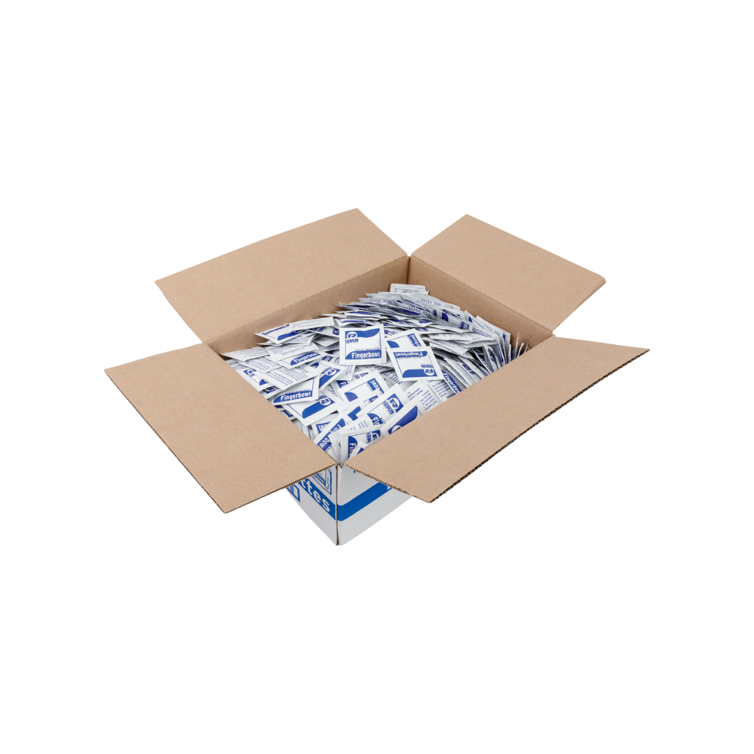 Royal Fingerbowls® Moist Towelettes – Lemon-Scented, Individually Wrapped, 4"×6"
