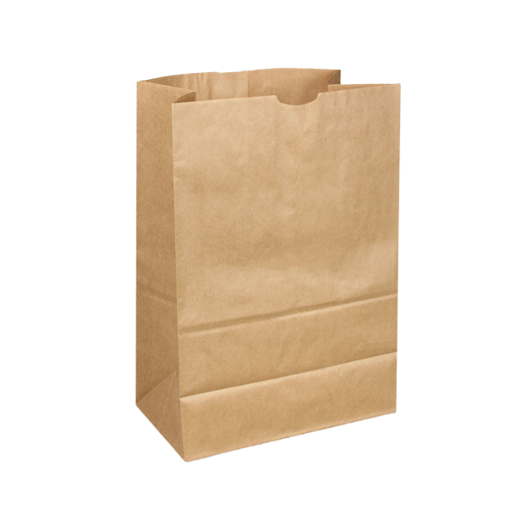 B & H® 1/6 BBL Kraft Paper Bags – 57#, 12" x 7" x 17"