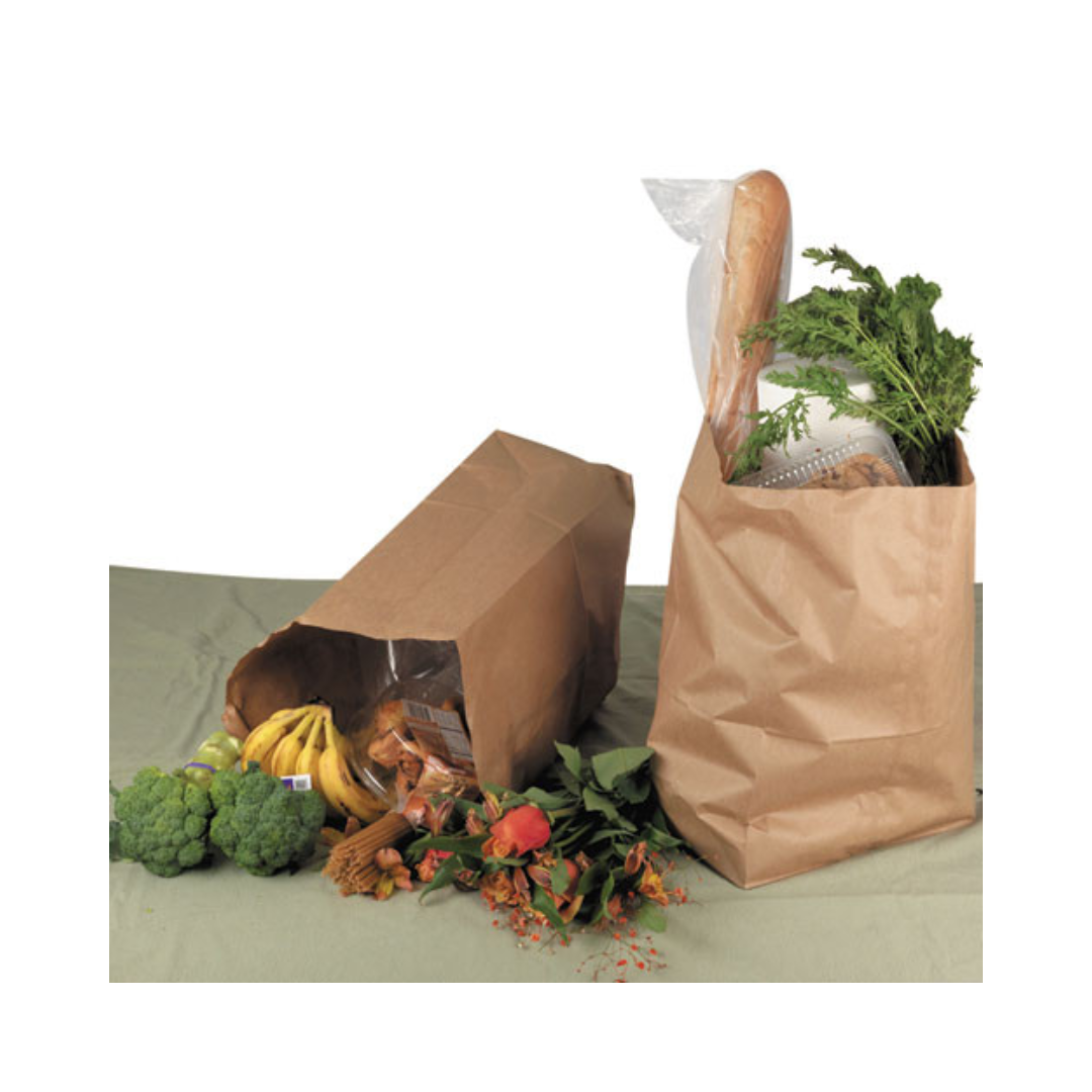 B & H® 1/6 BBL Kraft Paper Bags – 57#, 12" x 7" x 17"
