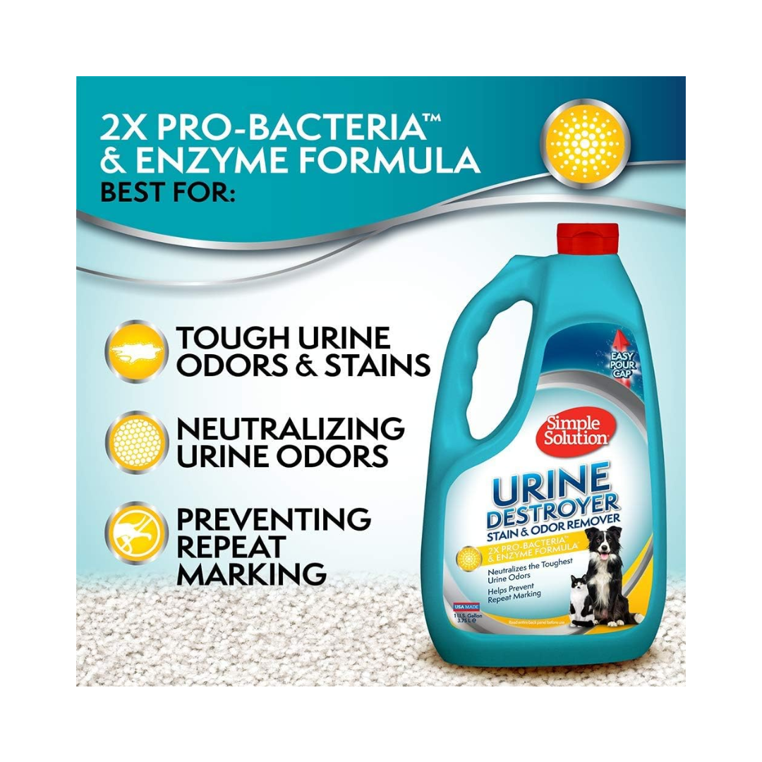 Simple Solution® Pet Urine Destroyer Enzymatic Cleaner – 1 Gallon Refill