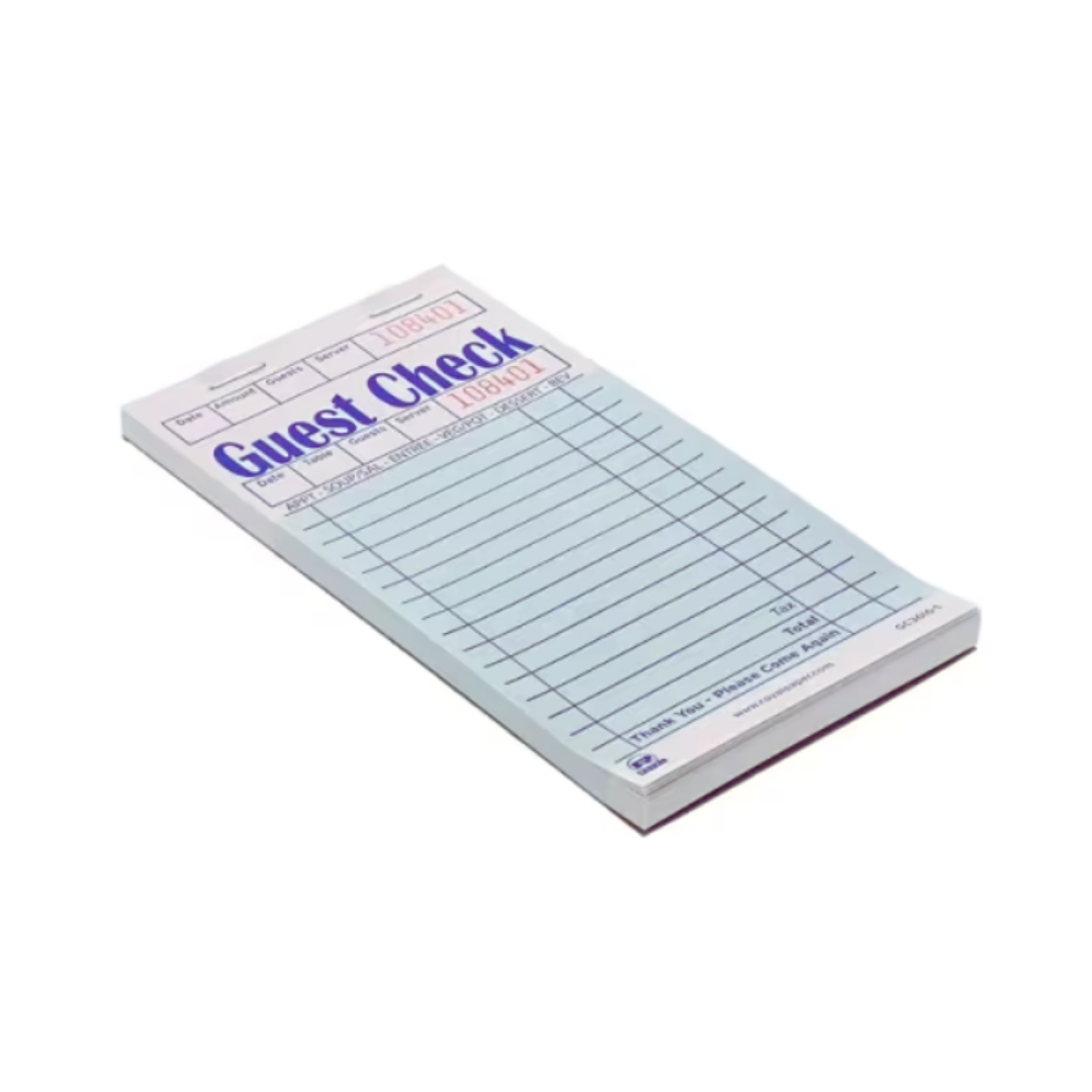Royal® Guest Check Board – 1 Part, 16 Lines, Green, 3.46" x 6.69"