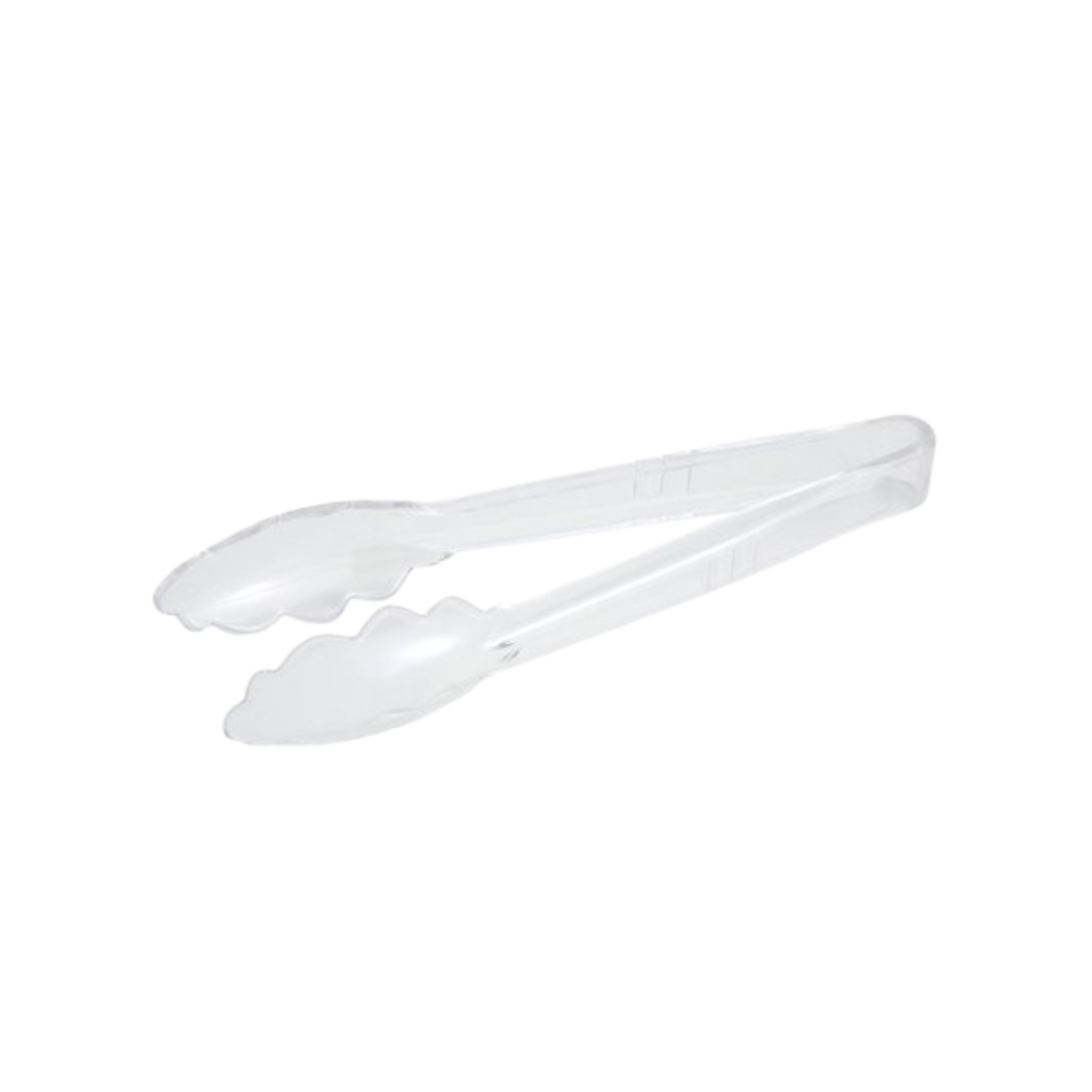 Winco® Polycarbonate Utility Tongs – 6", (Black & Clear)