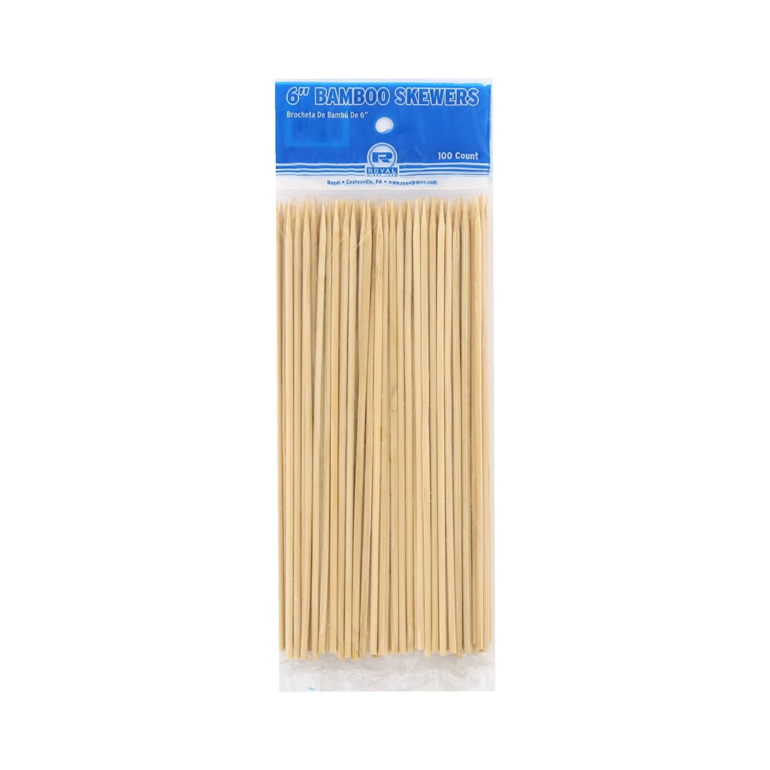 Royal® Thin Bamboo Skewers – 6" & 8"