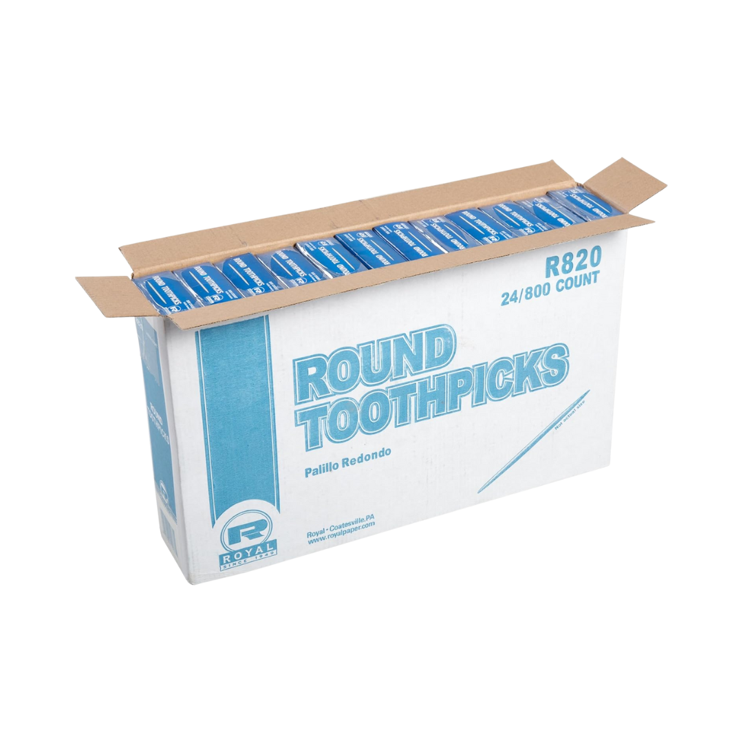 Royal® Round Hotel Toothpicks – 2.5" White Birch