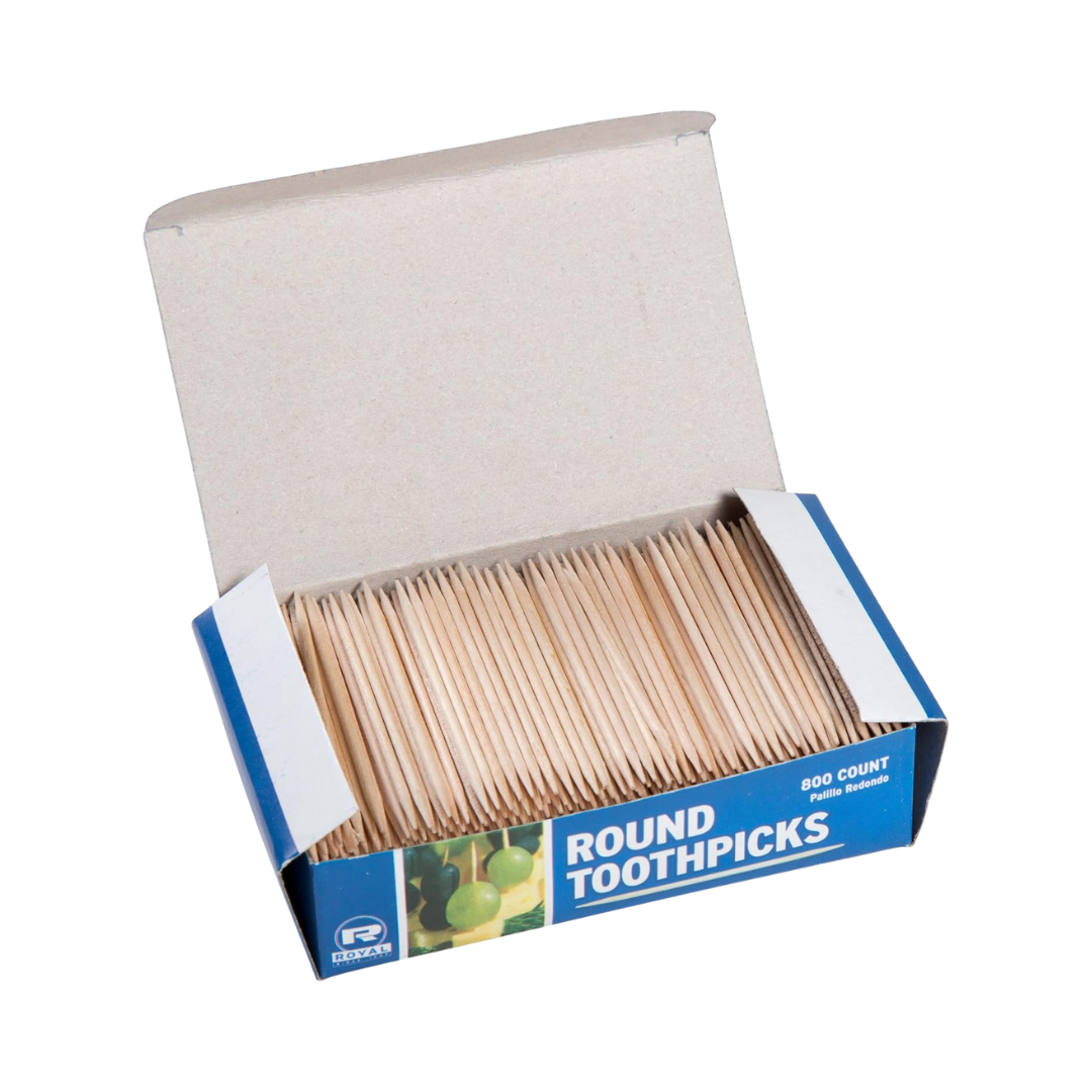 Royal® Round Hotel Toothpicks – 2.5" White Birch