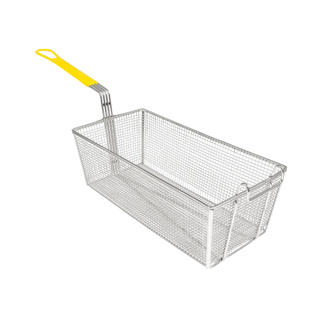 Winco® Fry Basket with 12" Yellow Plastic Handle