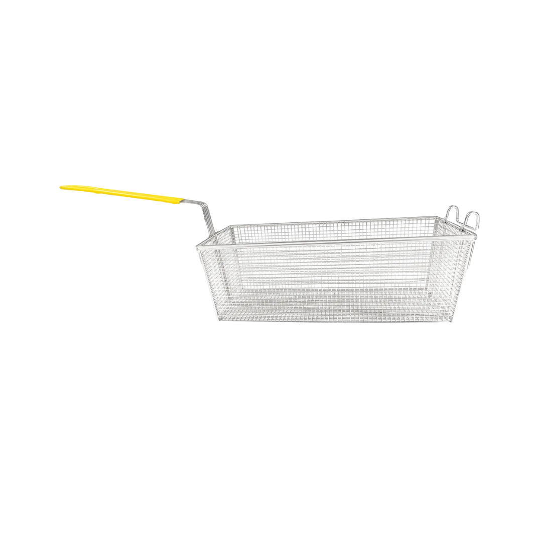 Winco® Fry Basket with 12" Yellow Plastic Handle
