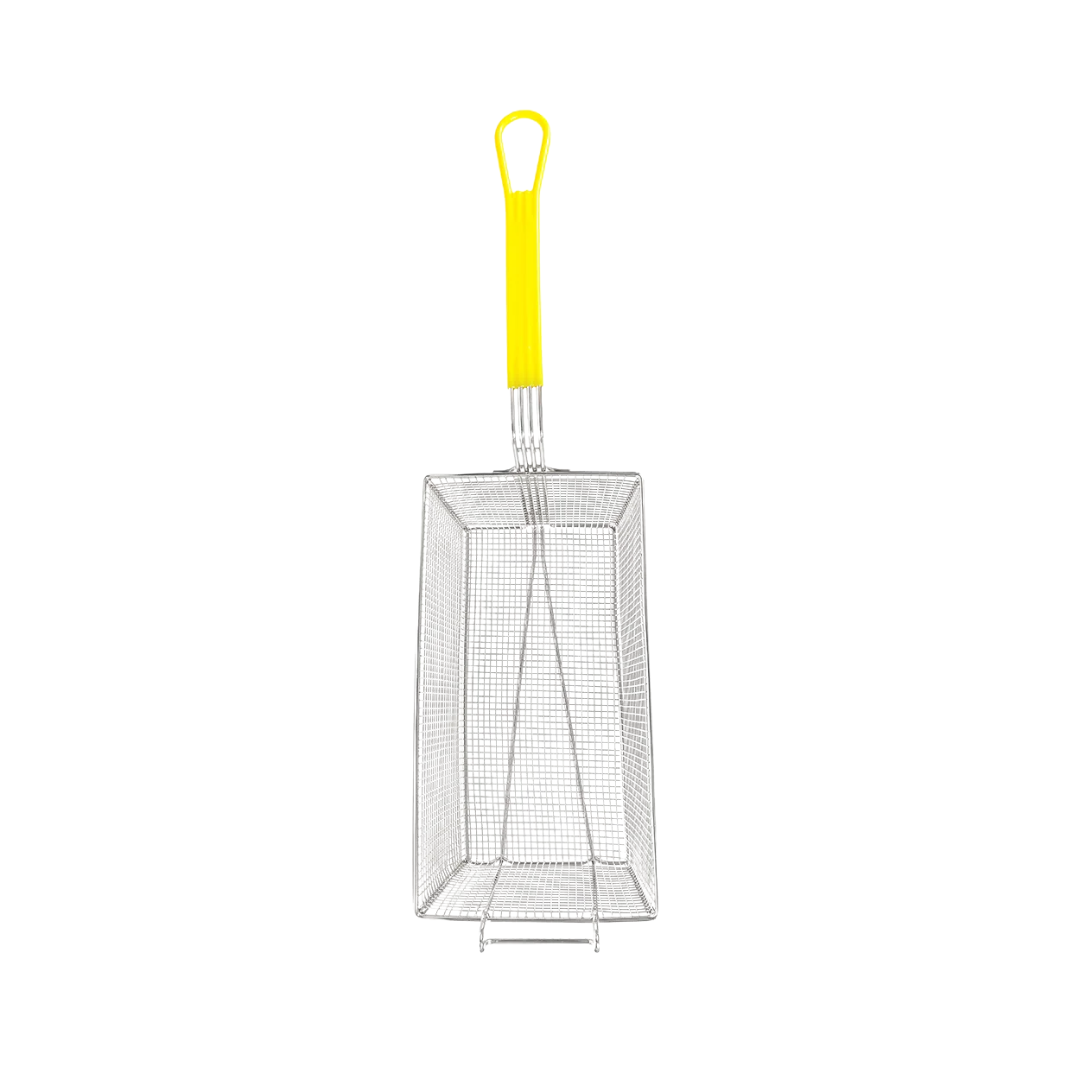 Winco® Fry Basket with 12" Yellow Plastic Handle