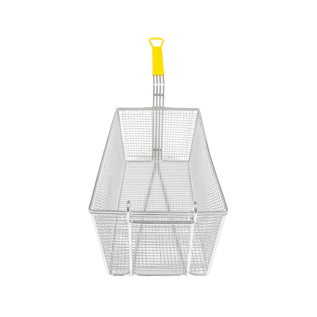 Winco® Fry Basket with 12" Yellow Plastic Handle