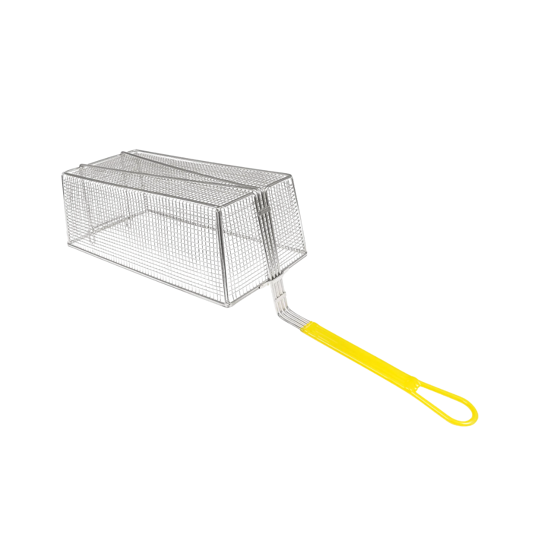 Winco® Fry Basket with 12" Yellow Plastic Handle
