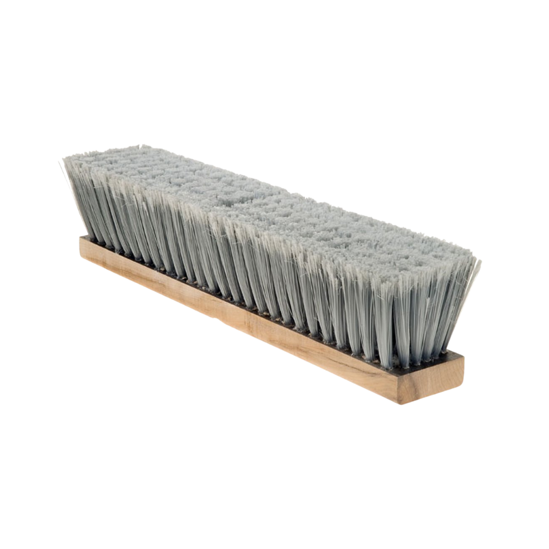 Abco® 3" Grey Flagged Fine Sweep Push Brooms – 18", 24", 36" – Wood Block