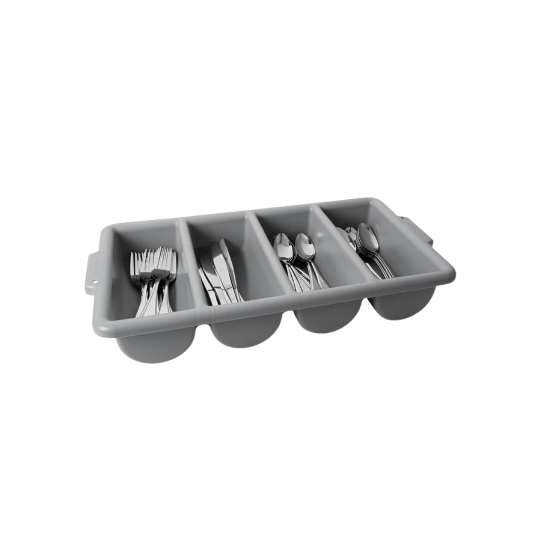 Winco® Plastic 4 Compartment Cutlery Bin – BPA-Free Polypropylene