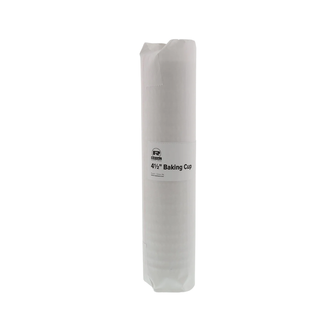 Royal® Baking Cups – White Treated Paper, 4 1/2" & 6"