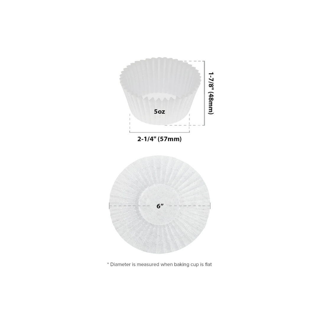 Royal® Baking Cups – White Treated Paper, 4 1/2" & 6"