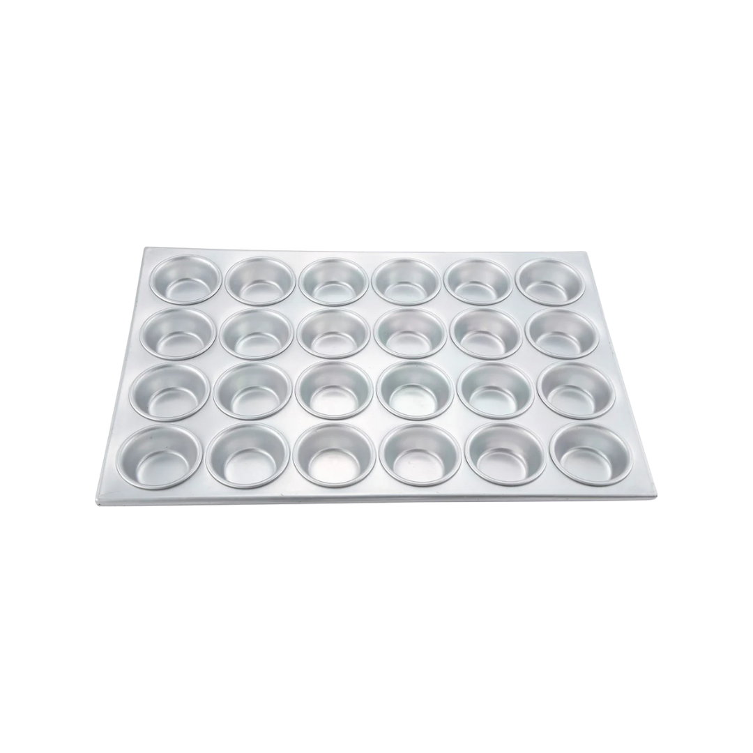 Winco® Aluminum Muffin Pan – 20 1/2" x 14" – 24 Cup, 3 oz