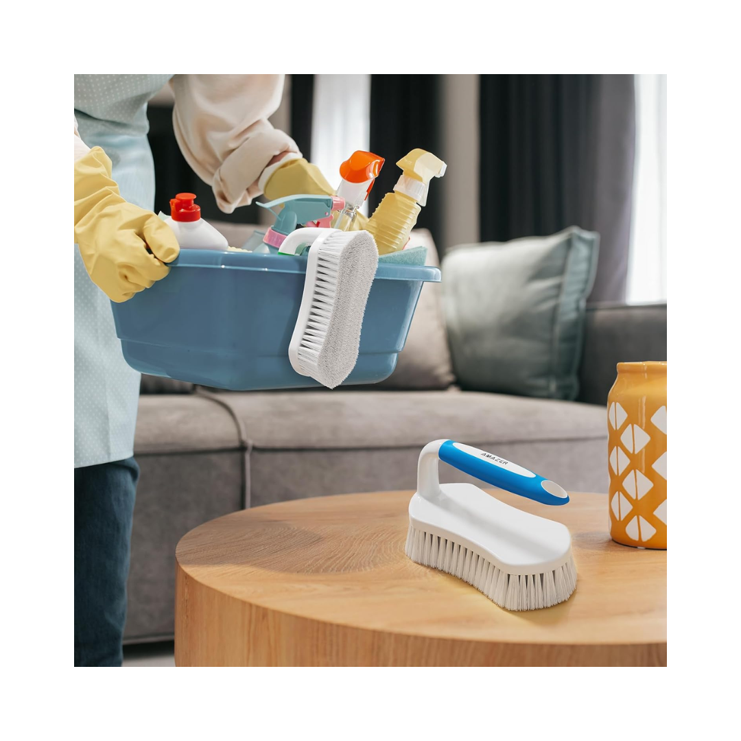 Amazer® Heavy-Duty Scrub Brush – 2-Pack, Ergonomic Grip, Assorted Colors