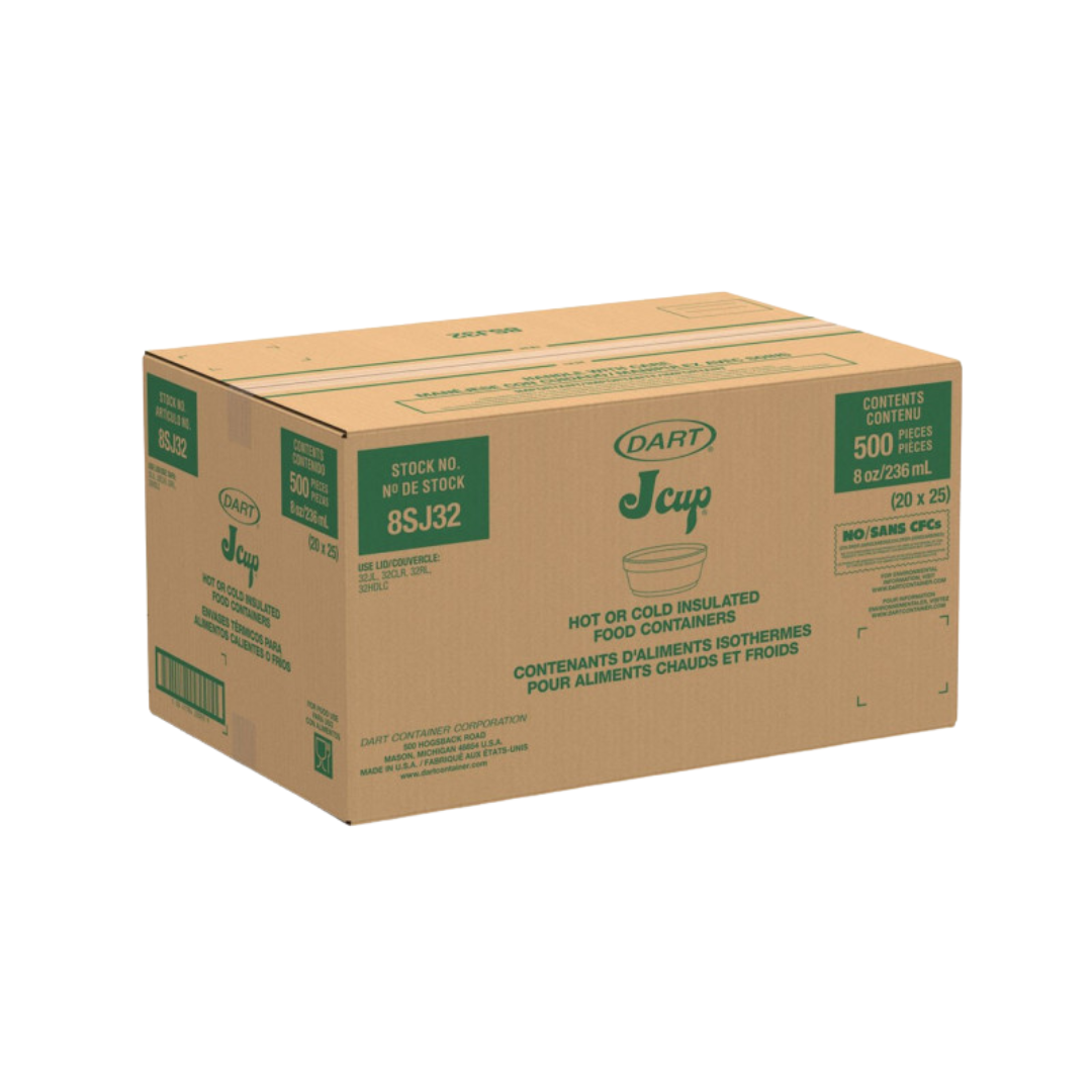 Dart® J Cup® EPS Foam Food Container – 8 oz, White
