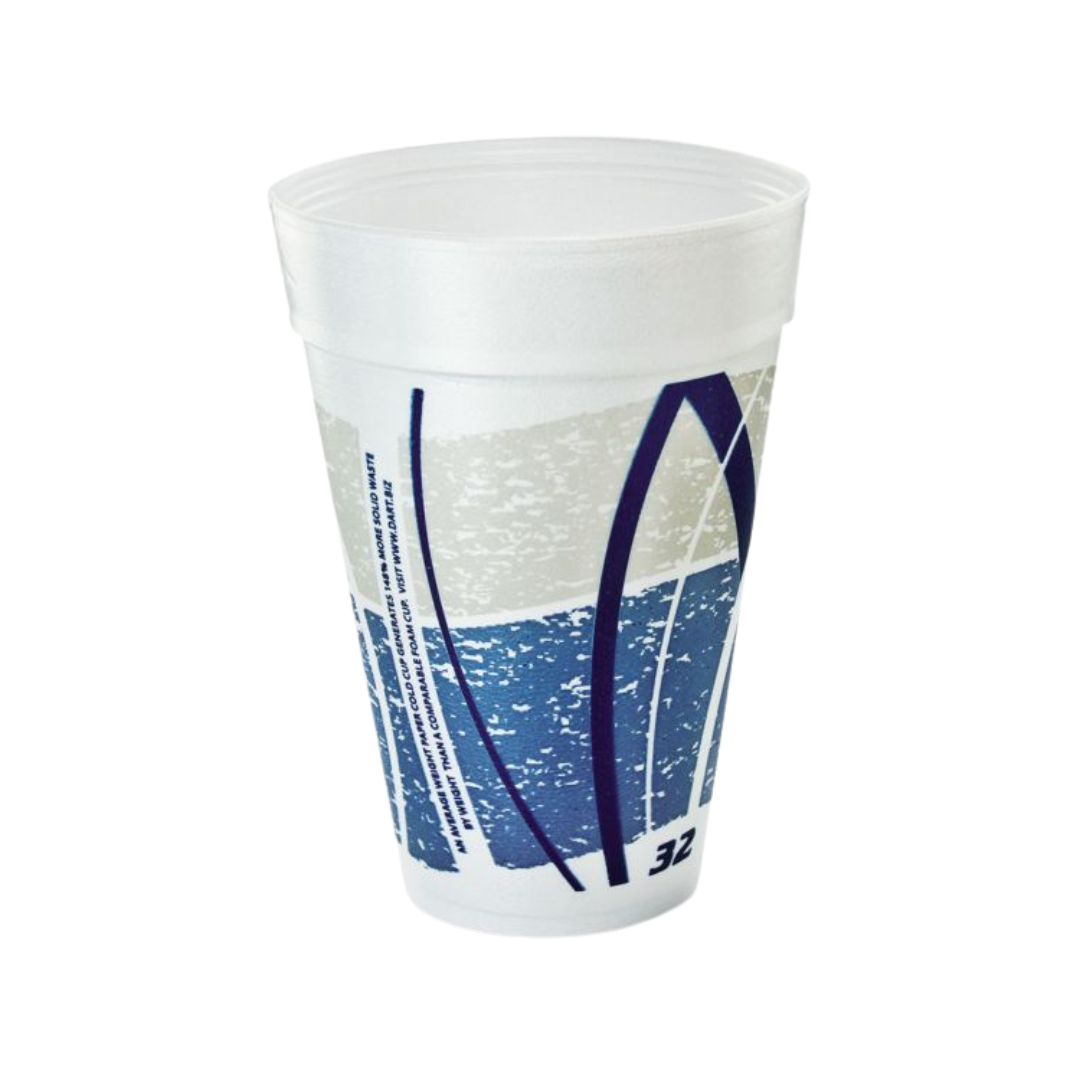 Dart® Impulse® Foam Cups – 32 oz, Color Coded